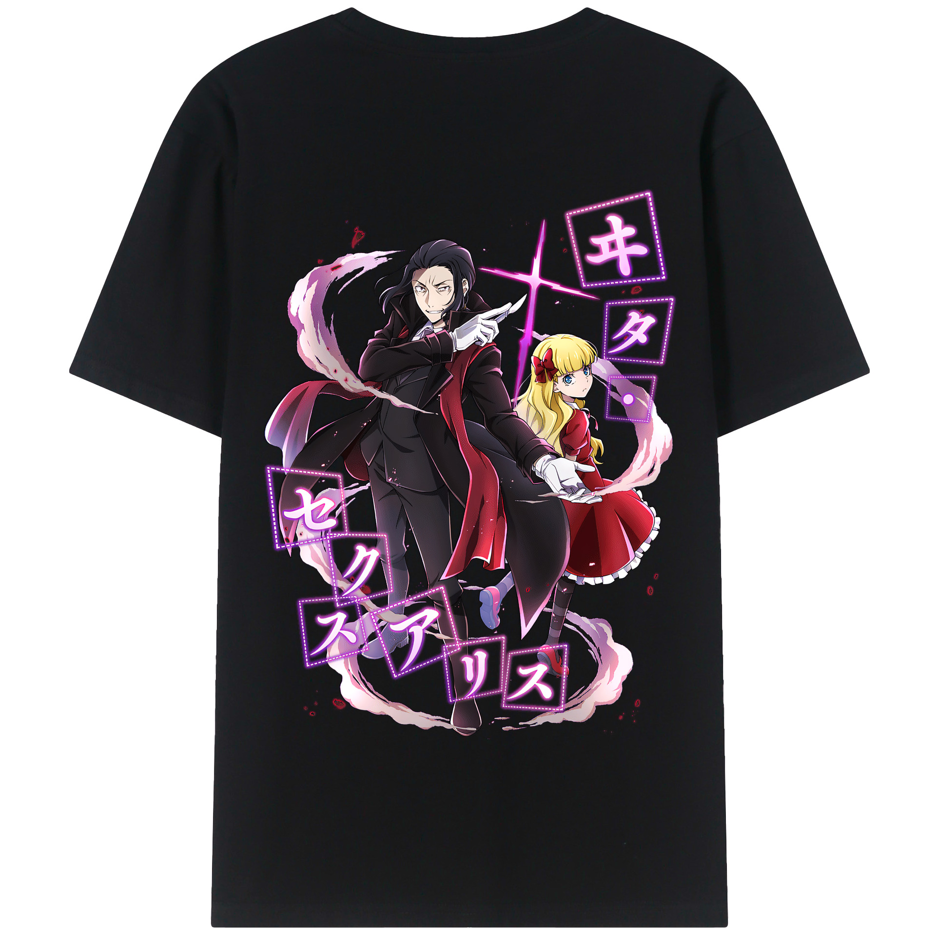 （画像用） 文豪ストレイドッグス Bungo Stray Dogs 綿100％半袖Tシャツ（背面プリント）