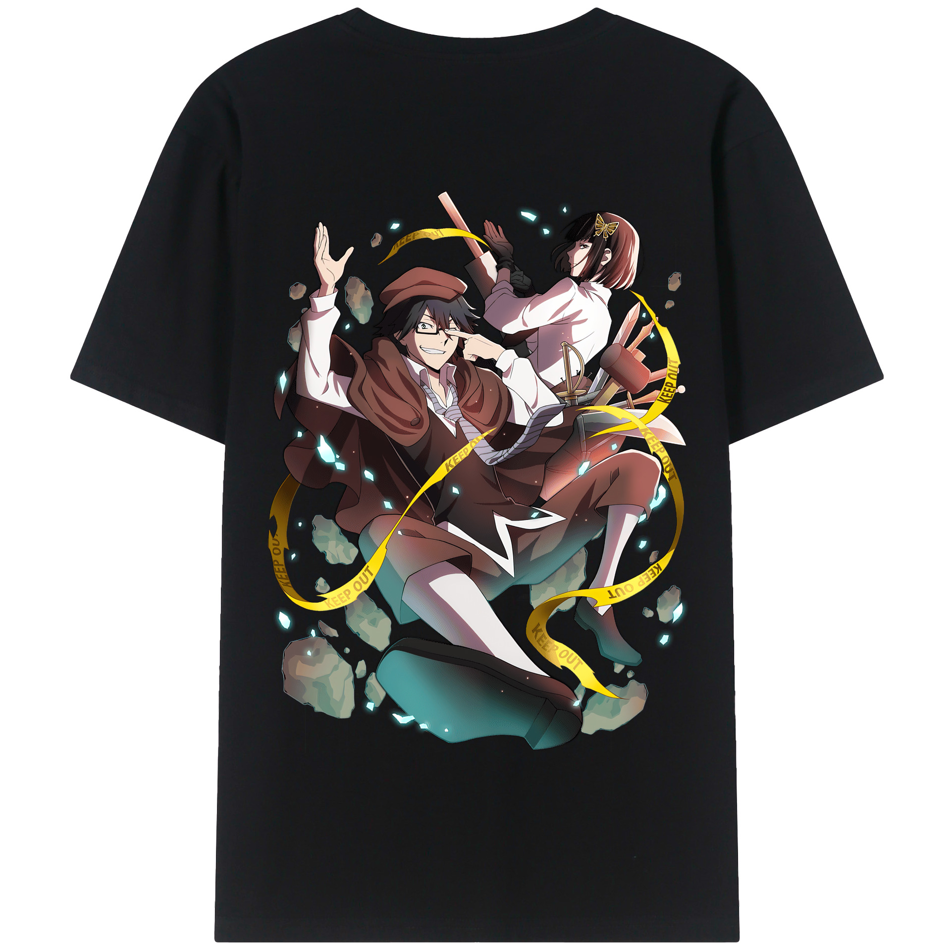 （画像用） 文豪ストレイドッグス Bungo Stray Dogs 綿100％半袖Tシャツ（背面プリント）