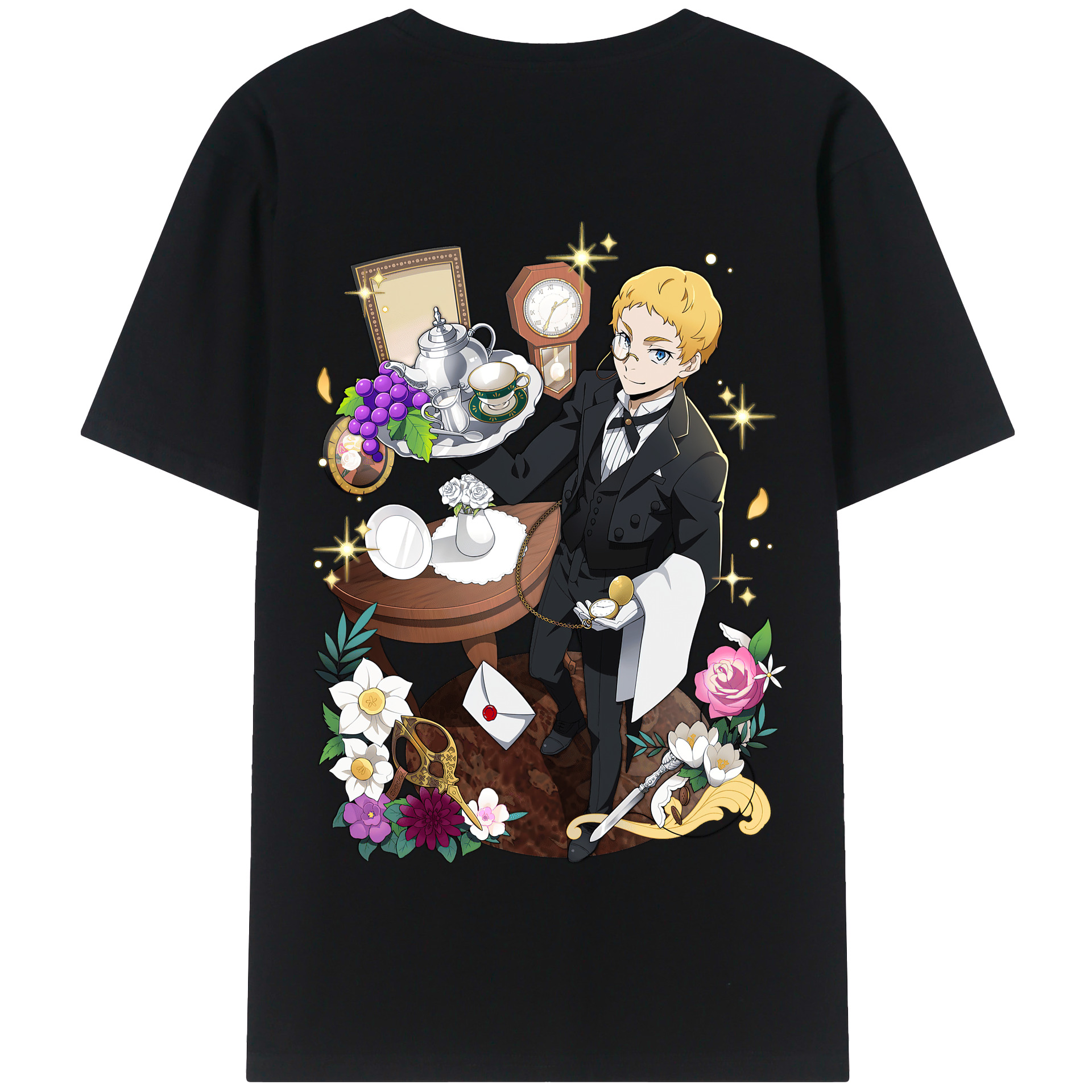 （画像用） 文豪ストレイドッグス Bungo Stray Dogs 綿100％半袖Tシャツ（背面プリント）