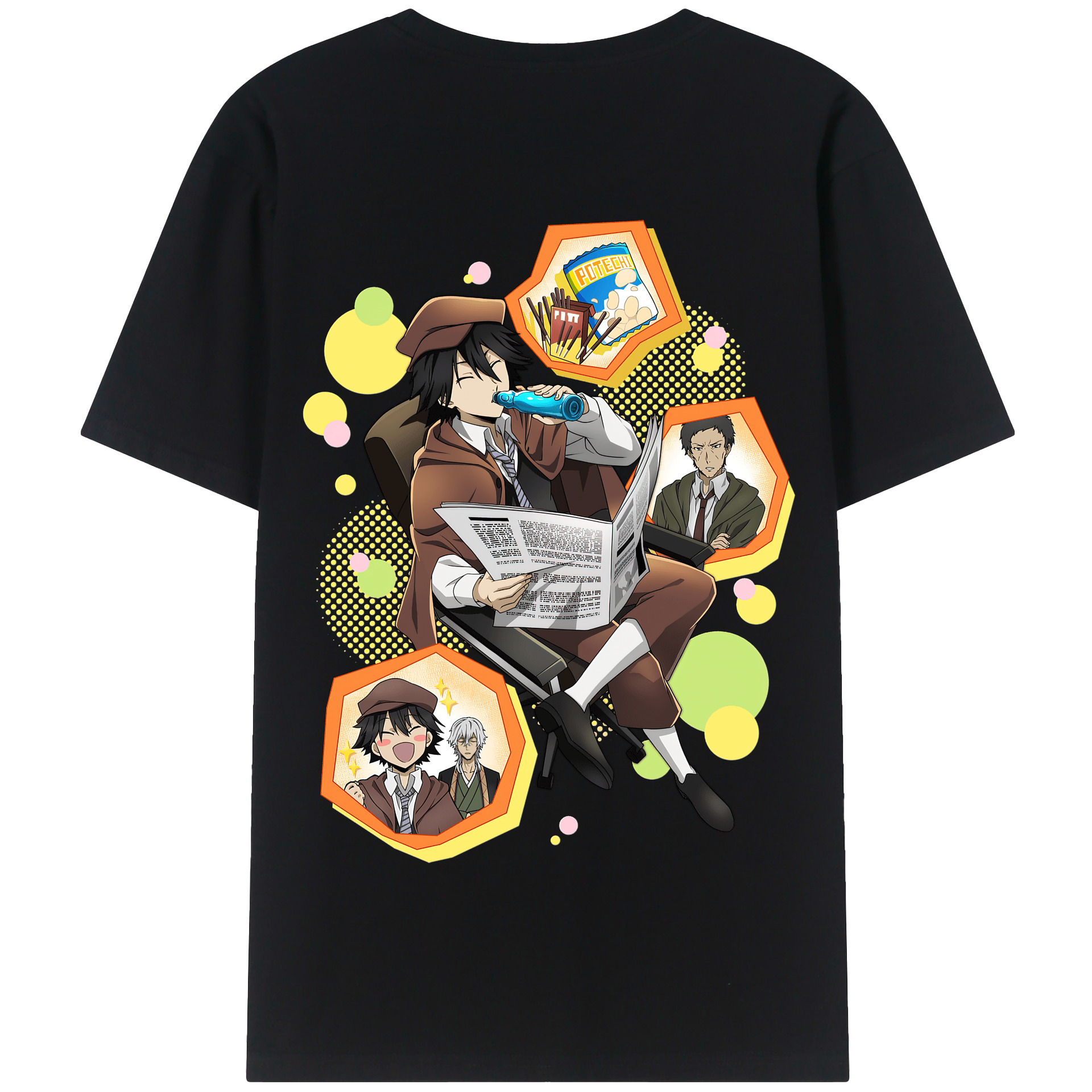 （画像用） 文豪ストレイドッグス Bungo Stray Dogs 綿100％半袖Tシャツ（背面プリント）