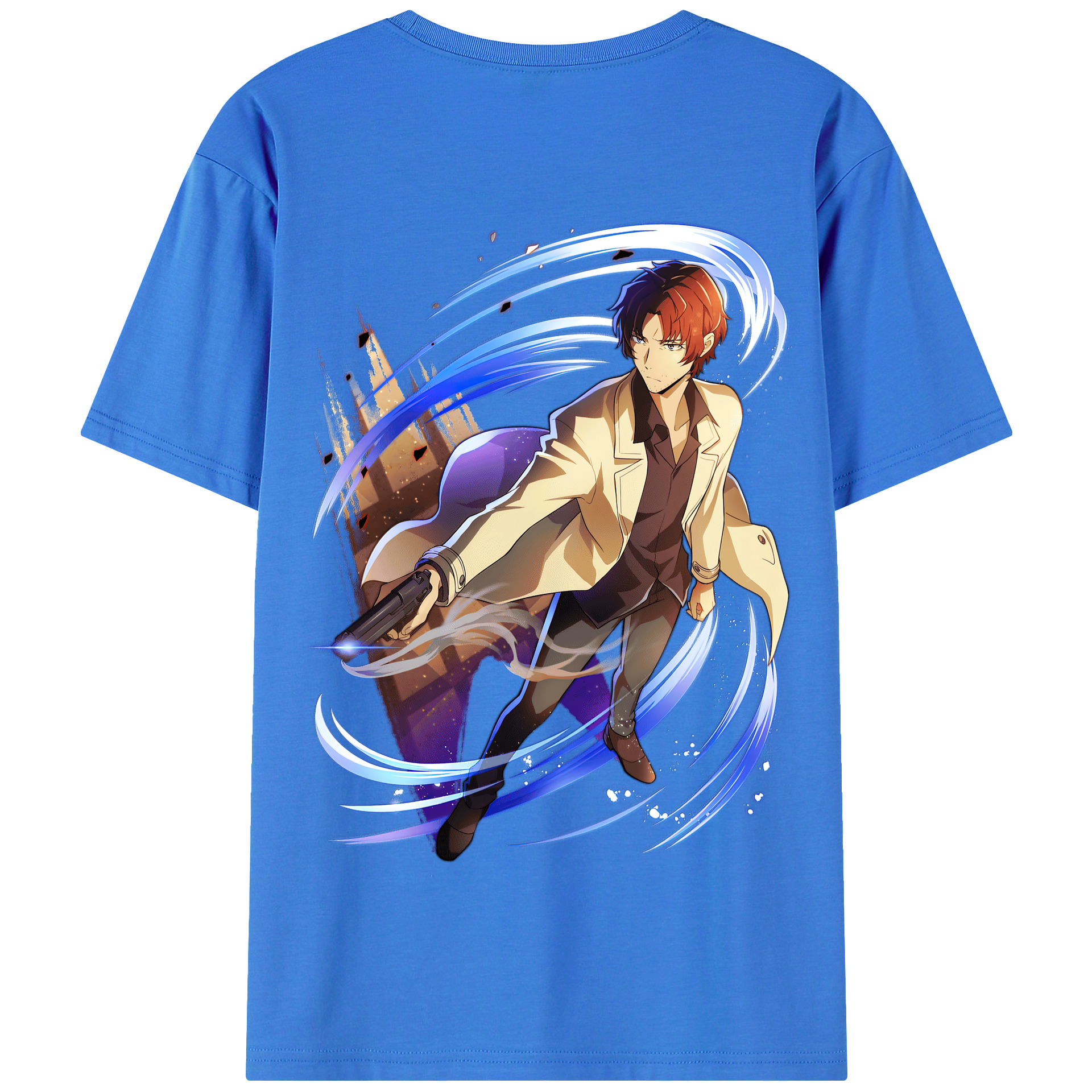 （画像用） 文豪ストレイドッグス Bungo Stray Dogs 綿100％半袖Tシャツ（背面プリント）