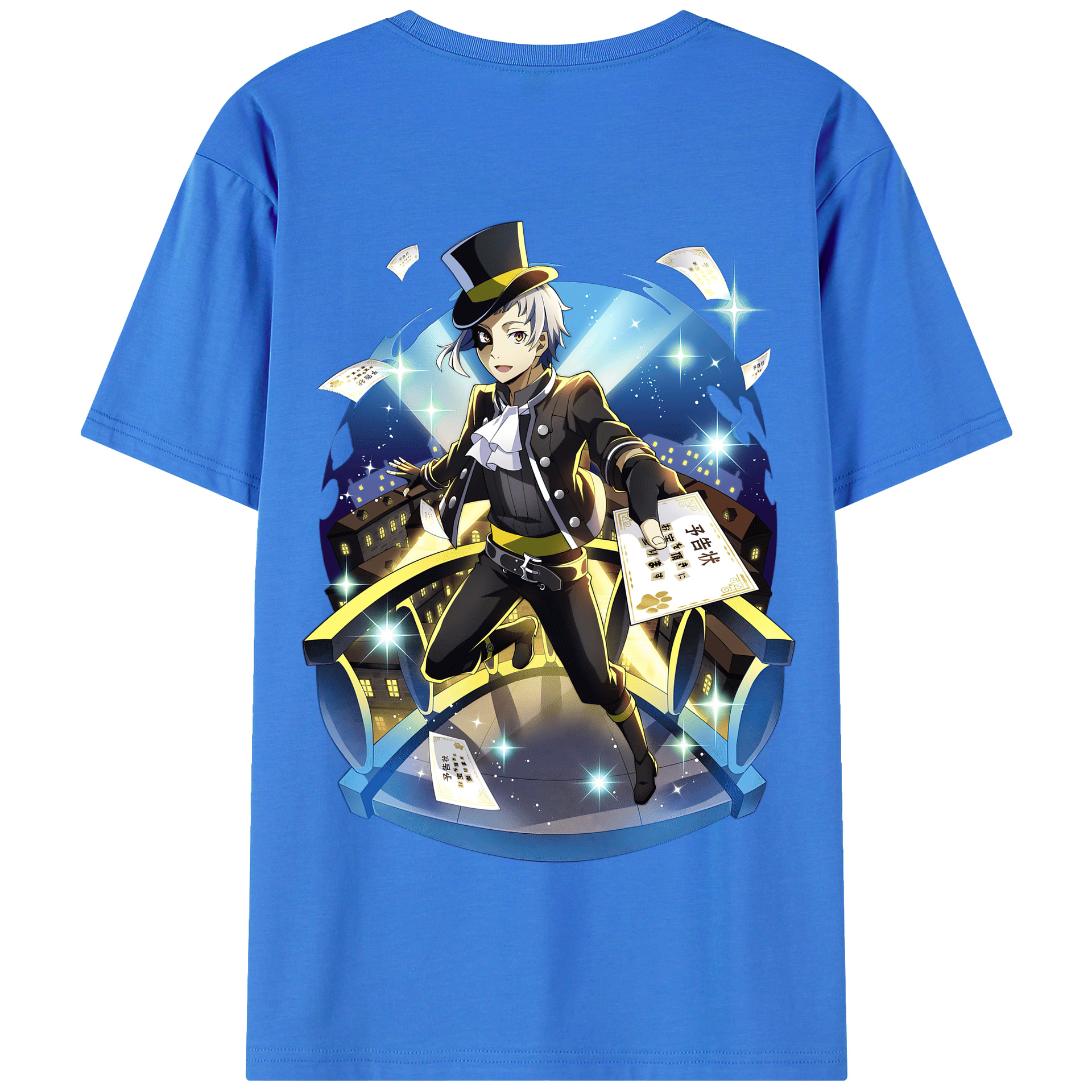 （画像用） 文豪ストレイドッグス Bungo Stray Dogs 綿100％半袖Tシャツ（背面プリント）