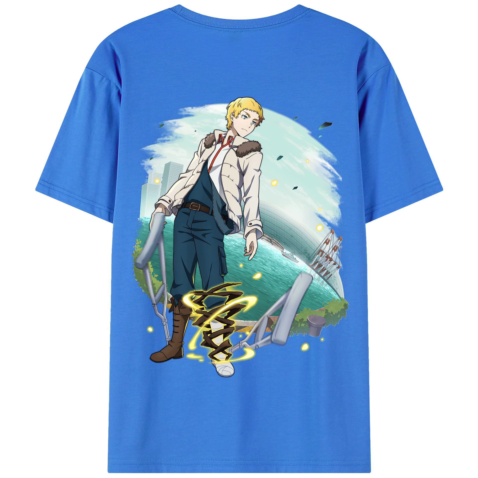 （画像用） 文豪ストレイドッグス Bungo Stray Dogs 綿100％半袖Tシャツ（背面プリント）