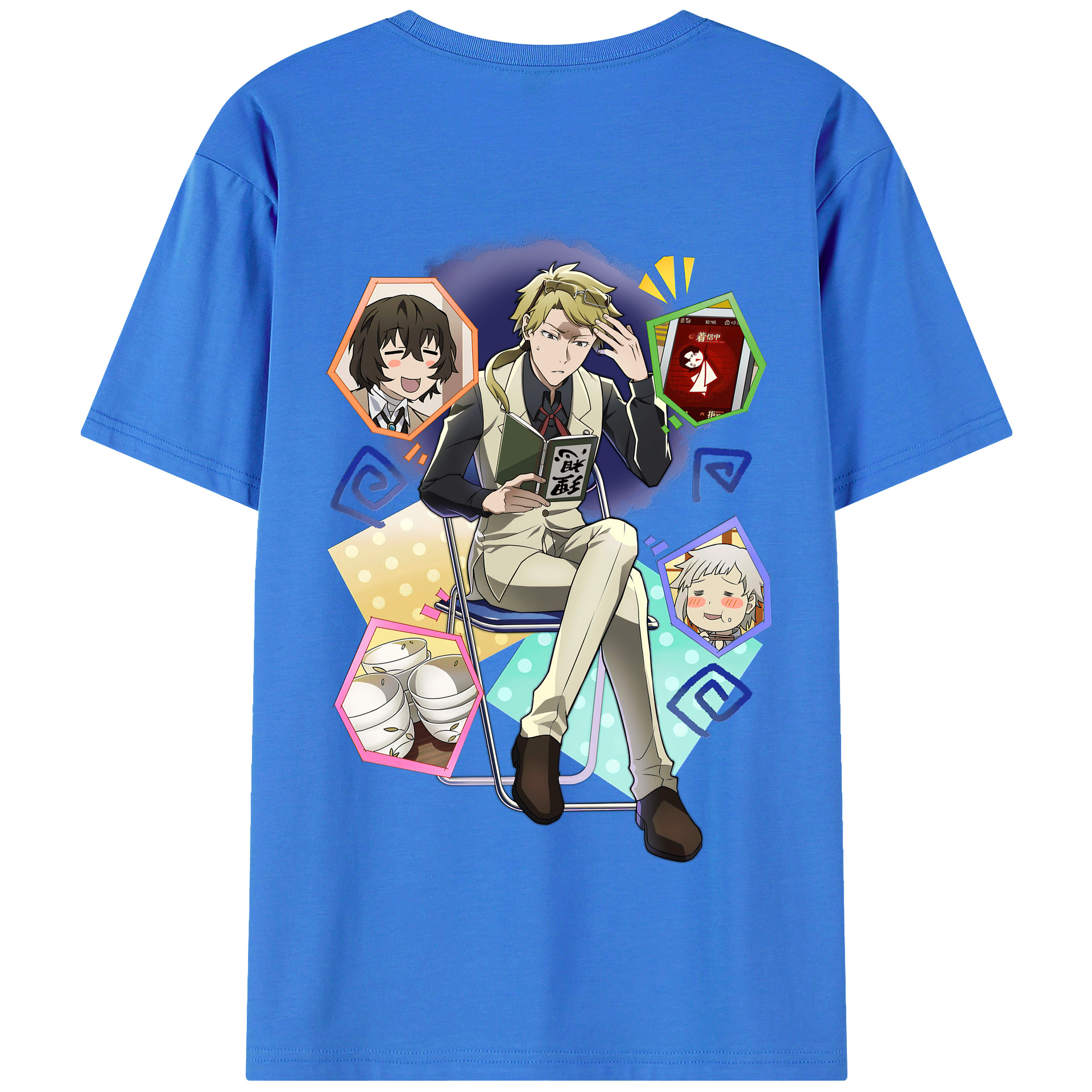 （画像用） 文豪ストレイドッグス Bungo Stray Dogs 綿100％半袖Tシャツ（背面プリント）