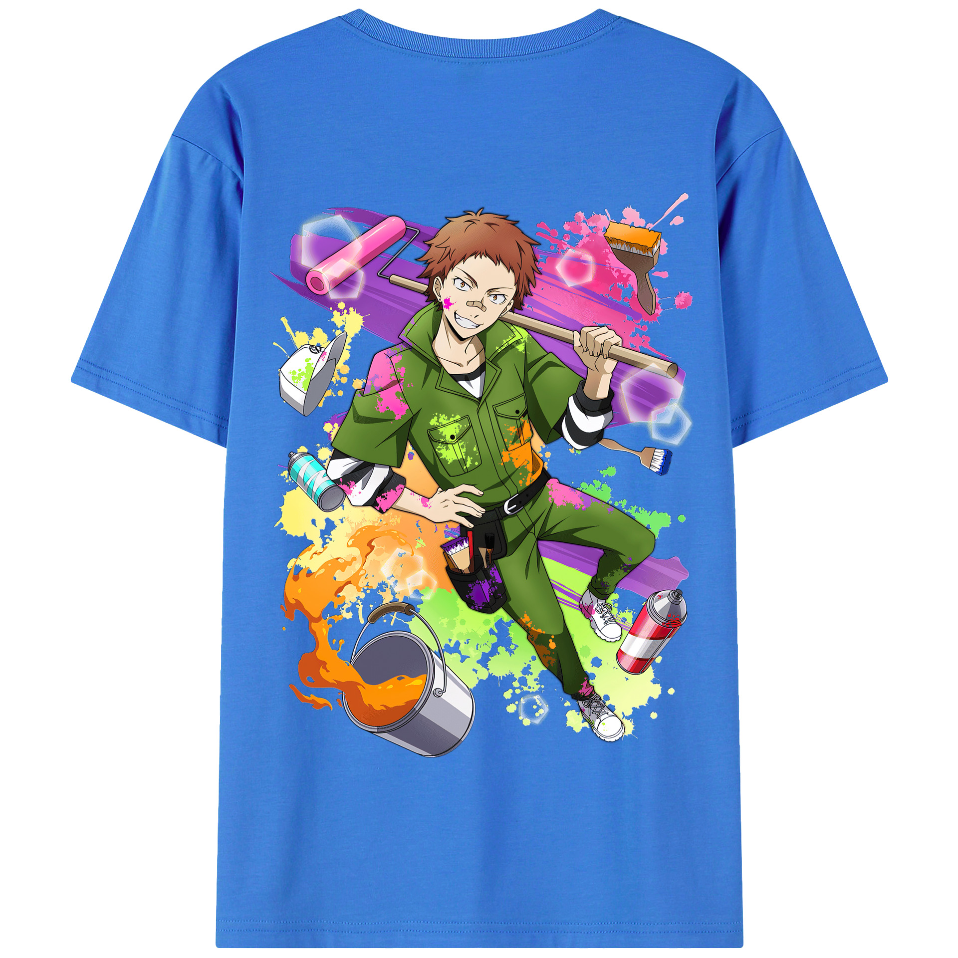 （画像用） 文豪ストレイドッグス Bungo Stray Dogs 綿100％半袖Tシャツ（背面プリント）
