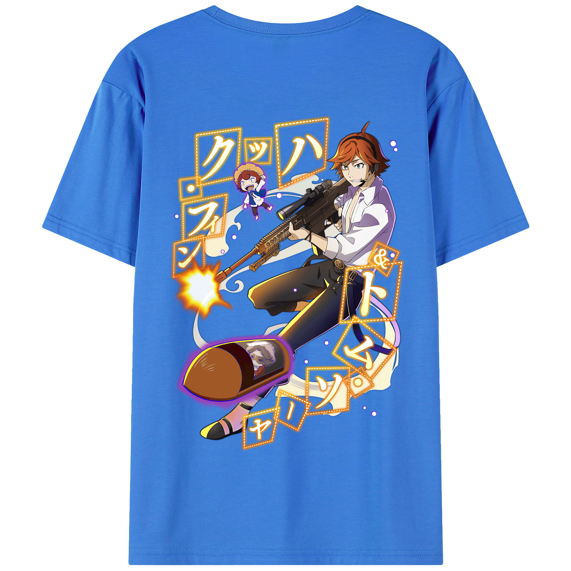 （画像用） 文豪ストレイドッグス Bungo Stray Dogs 綿100％半袖Tシャツ（背面プリント）