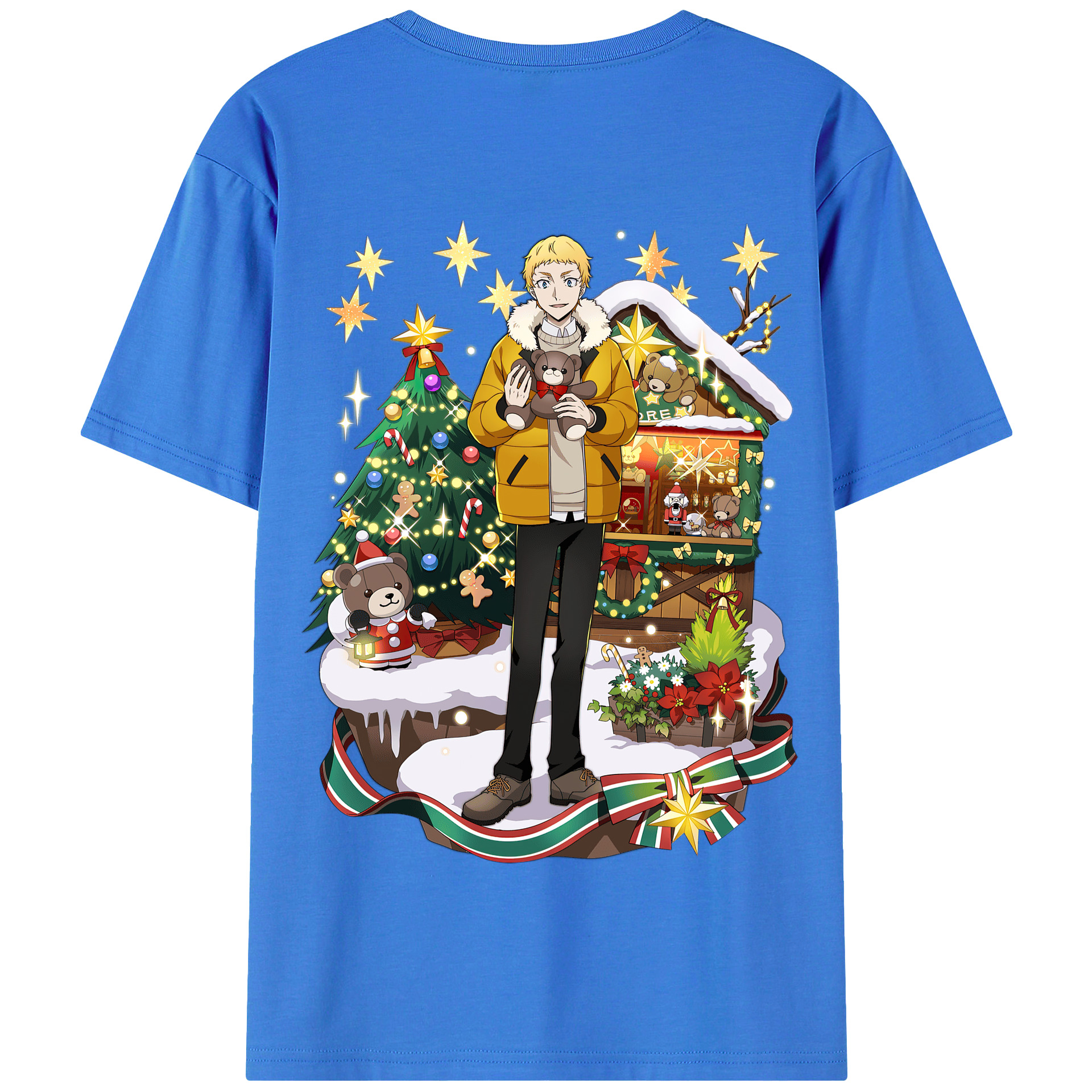 （画像用） 文豪ストレイドッグス Bungo Stray Dogs 綿100％半袖Tシャツ（背面プリント）