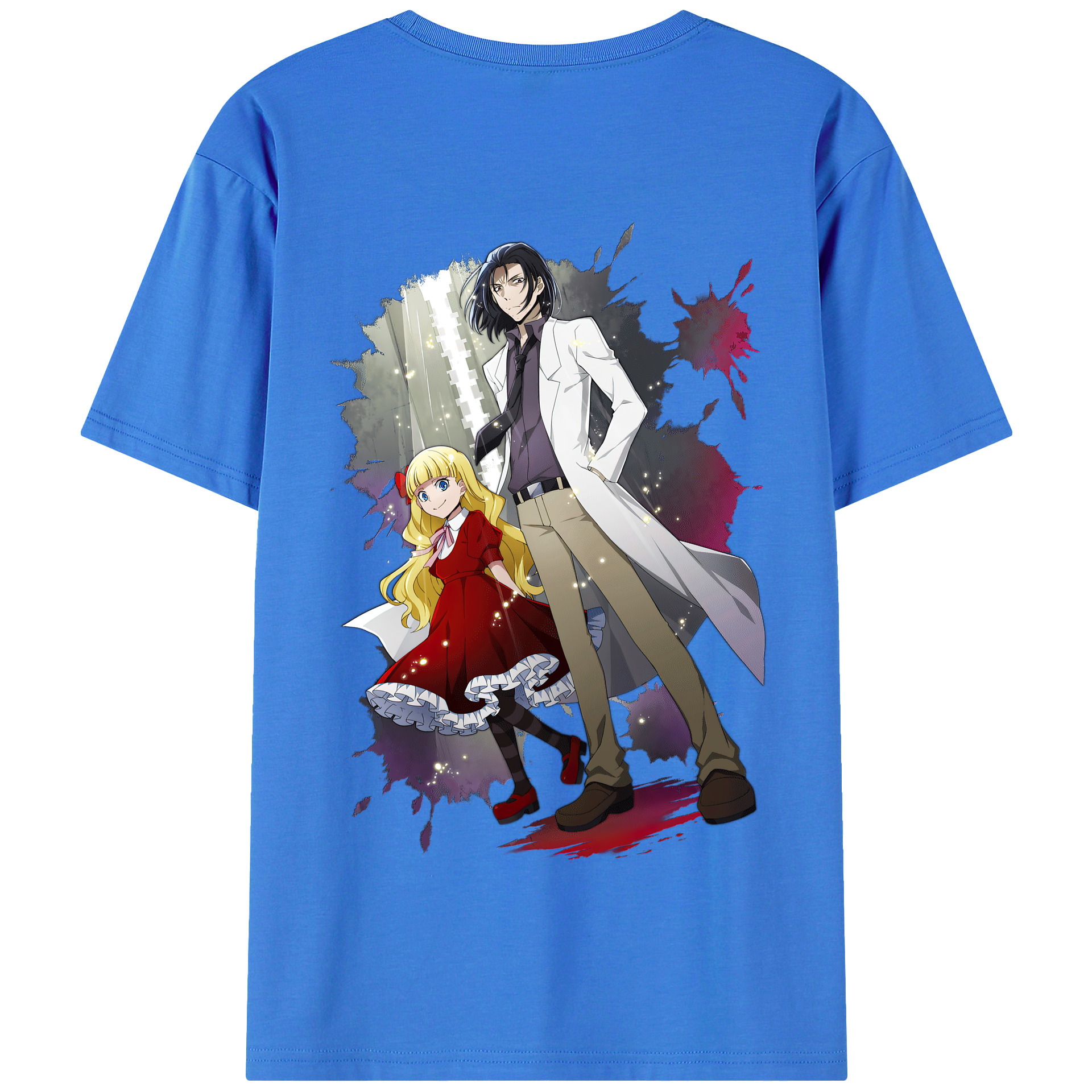 （画像用） 文豪ストレイドッグス Bungo Stray Dogs 綿100％半袖Tシャツ（背面プリント）