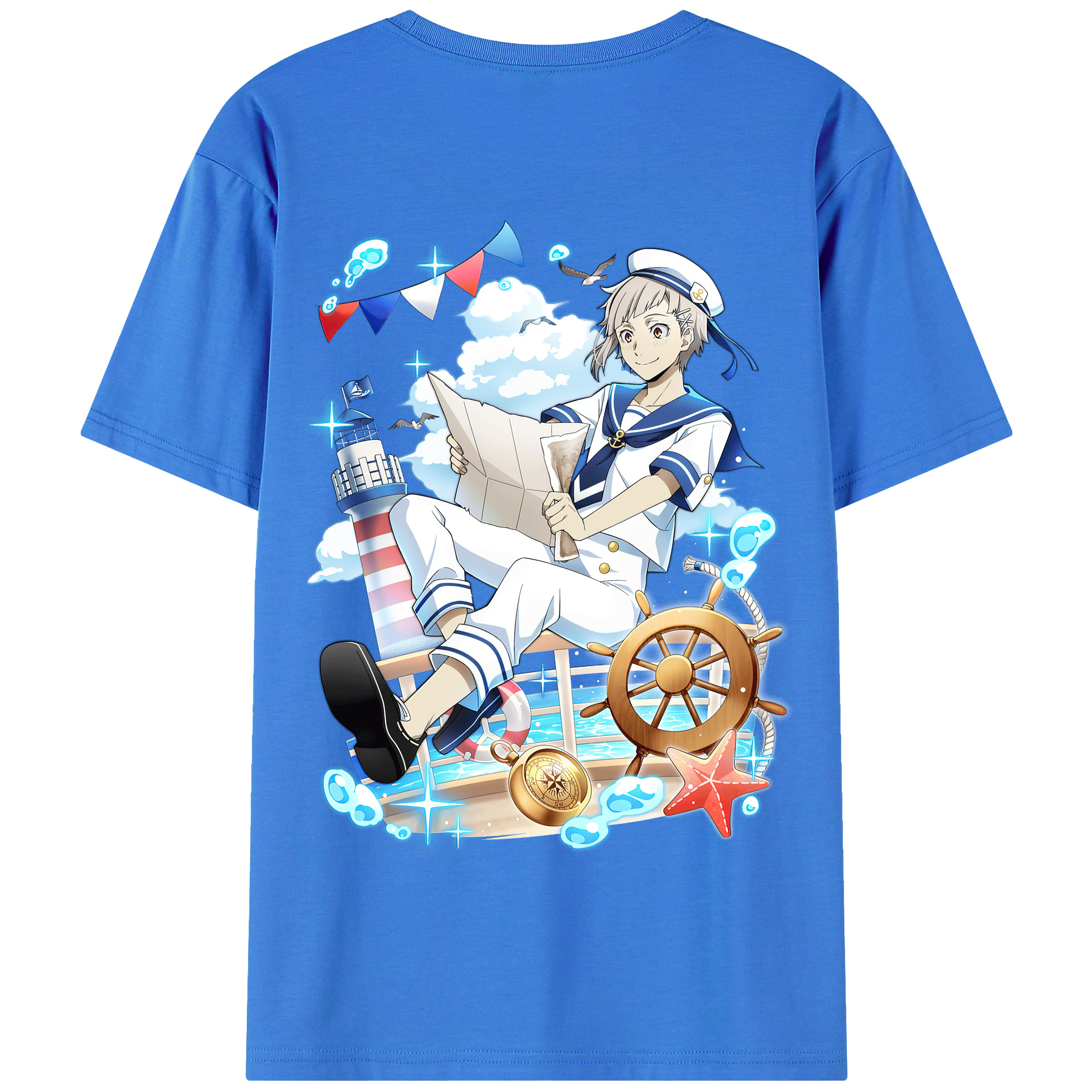 （画像用） 文豪ストレイドッグス Bungo Stray Dogs 綿100％半袖Tシャツ（背面プリント）