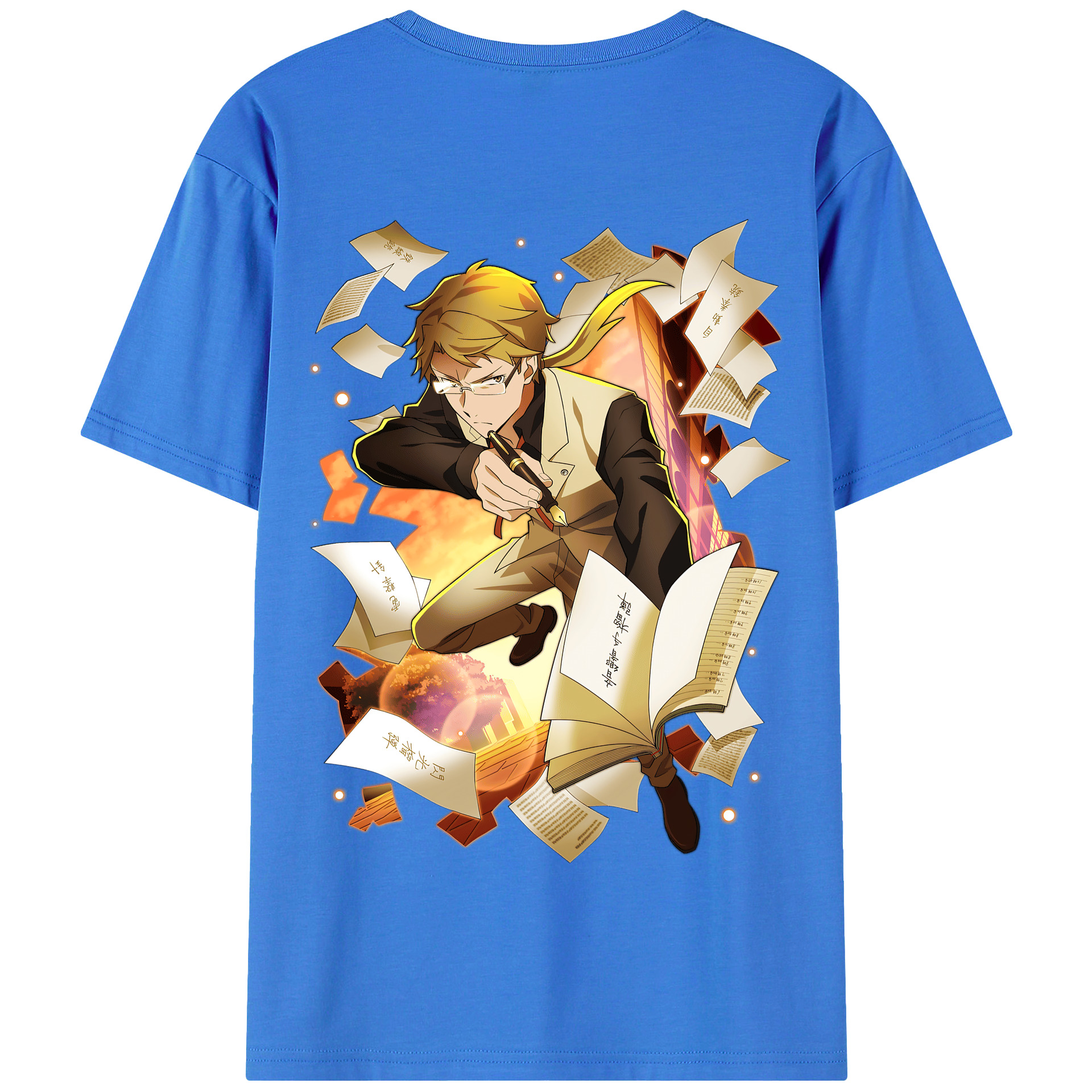 （画像用） 文豪ストレイドッグス Bungo Stray Dogs 綿100％半袖Tシャツ（背面プリント）