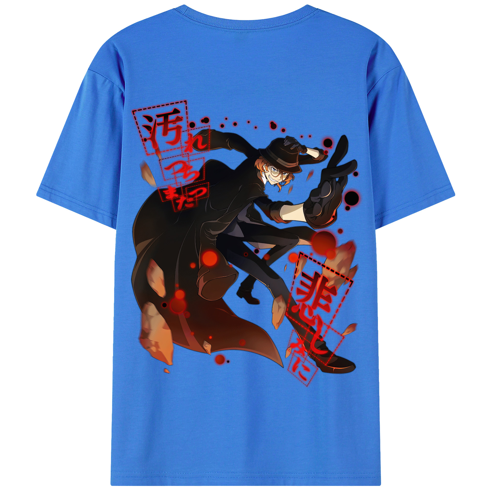 （画像用） 文豪ストレイドッグス Bungo Stray Dogs 綿100％半袖Tシャツ（背面プリント）