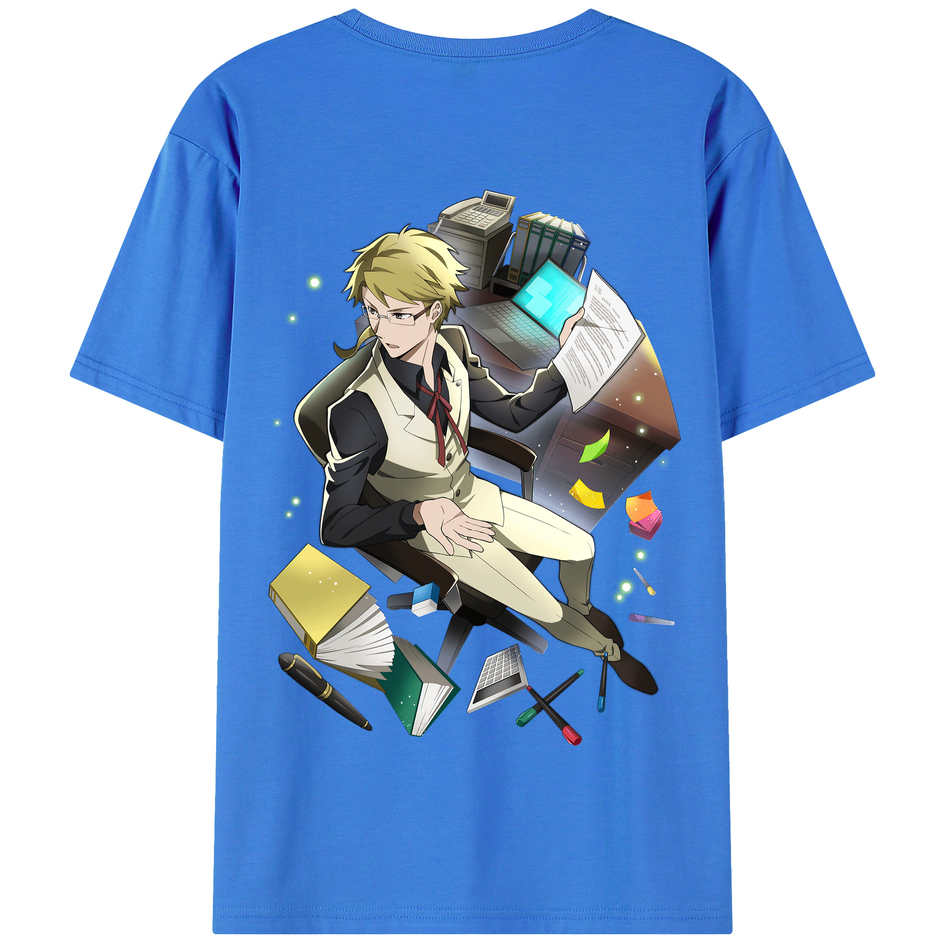 （画像用） 文豪ストレイドッグス Bungo Stray Dogs 綿100％半袖Tシャツ（背面プリント）