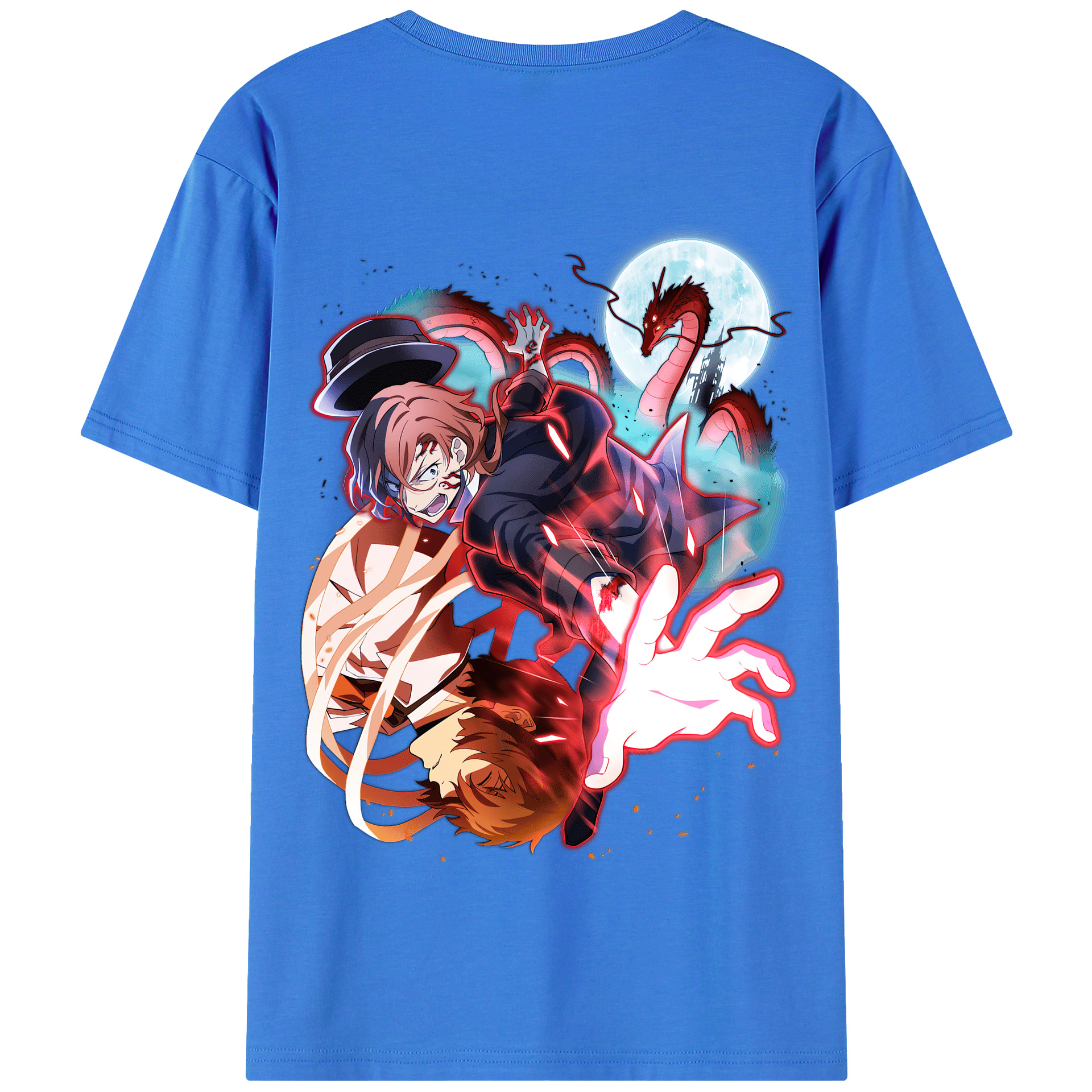 （画像用） 文豪ストレイドッグス Bungo Stray Dogs 綿100％半袖Tシャツ（背面プリント）