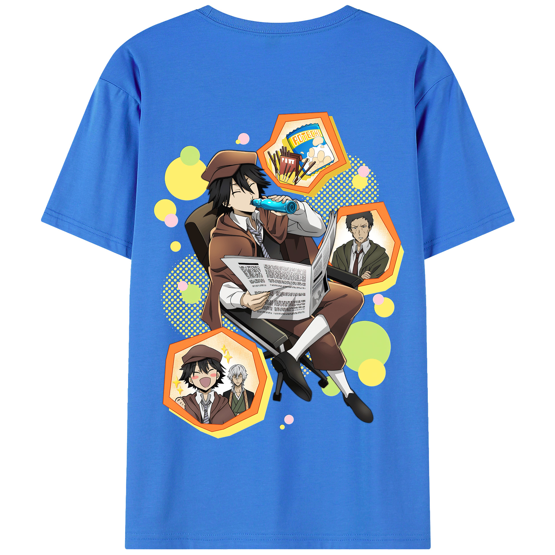 （画像用） 文豪ストレイドッグス Bungo Stray Dogs 綿100％半袖Tシャツ（背面プリント）