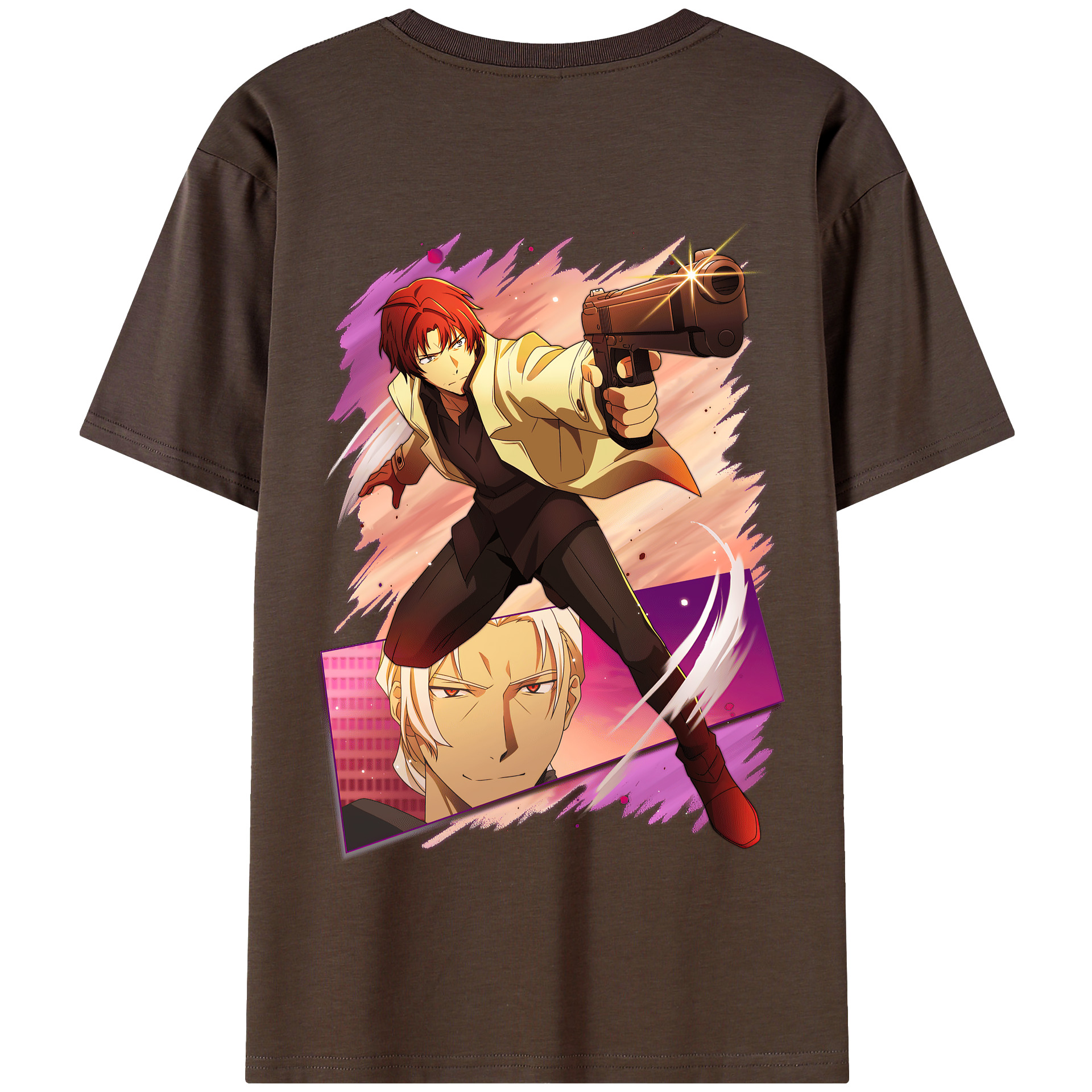 （画像用） 文豪ストレイドッグス Bungo Stray Dogs 綿100％半袖Tシャツ（背面プリント）