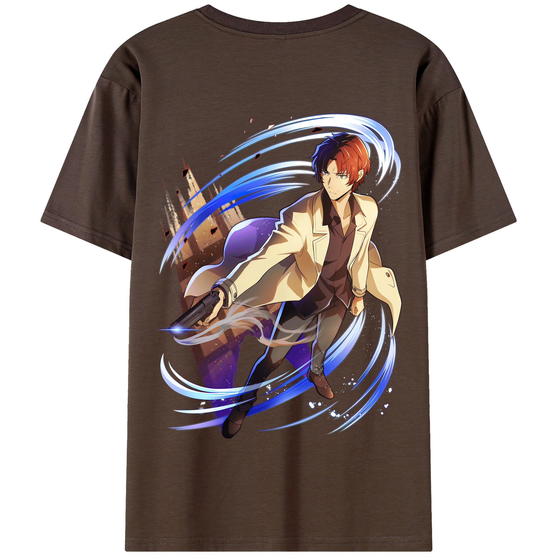 （画像用） 文豪ストレイドッグス Bungo Stray Dogs 綿100％半袖Tシャツ（背面プリント）