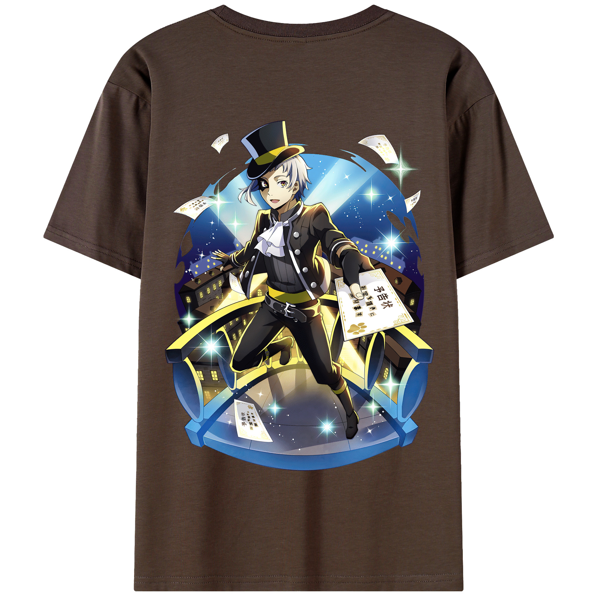 （画像用） 文豪ストレイドッグス Bungo Stray Dogs 綿100％半袖Tシャツ（背面プリント）
