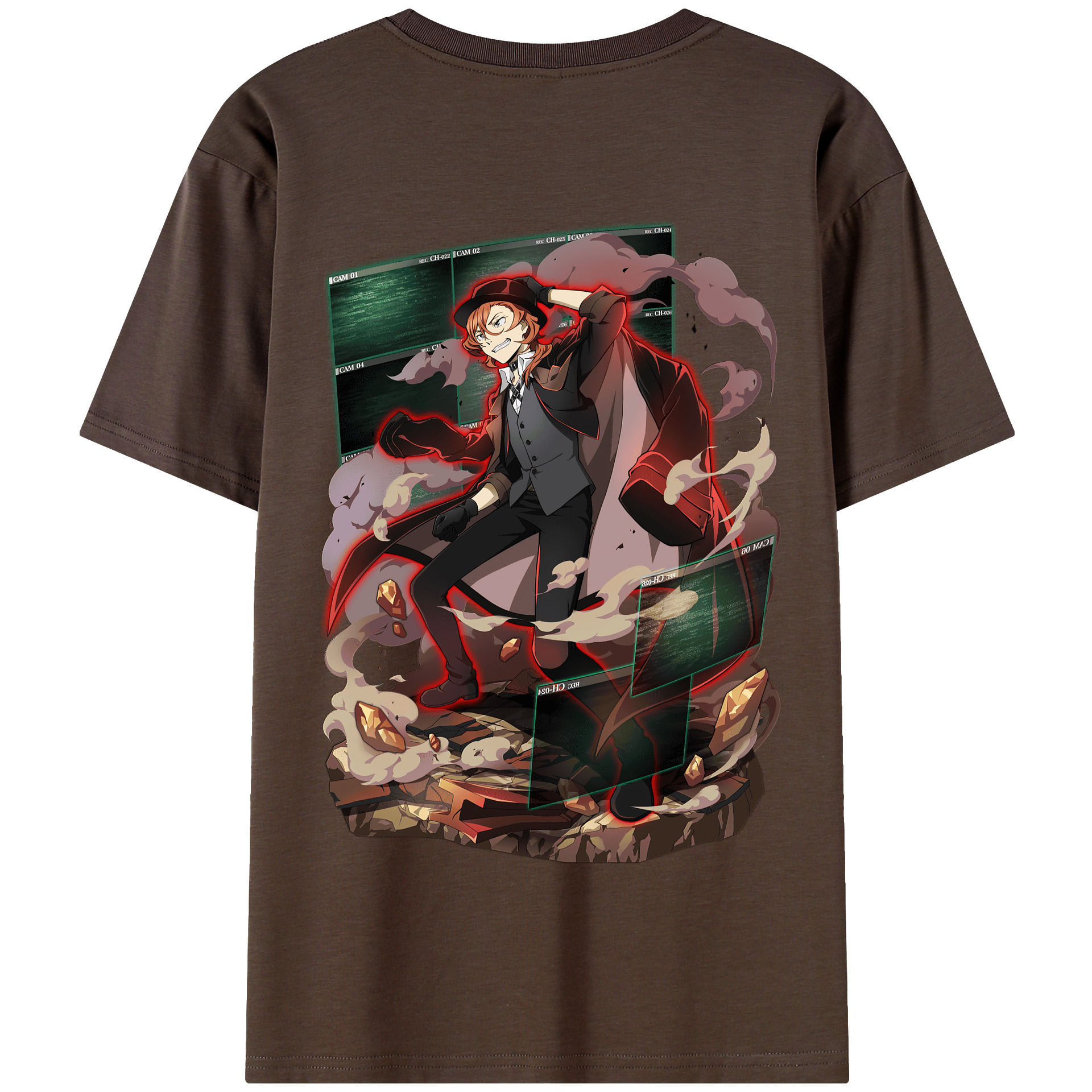（画像用） 文豪ストレイドッグス Bungo Stray Dogs 綿100％半袖Tシャツ（背面プリント）