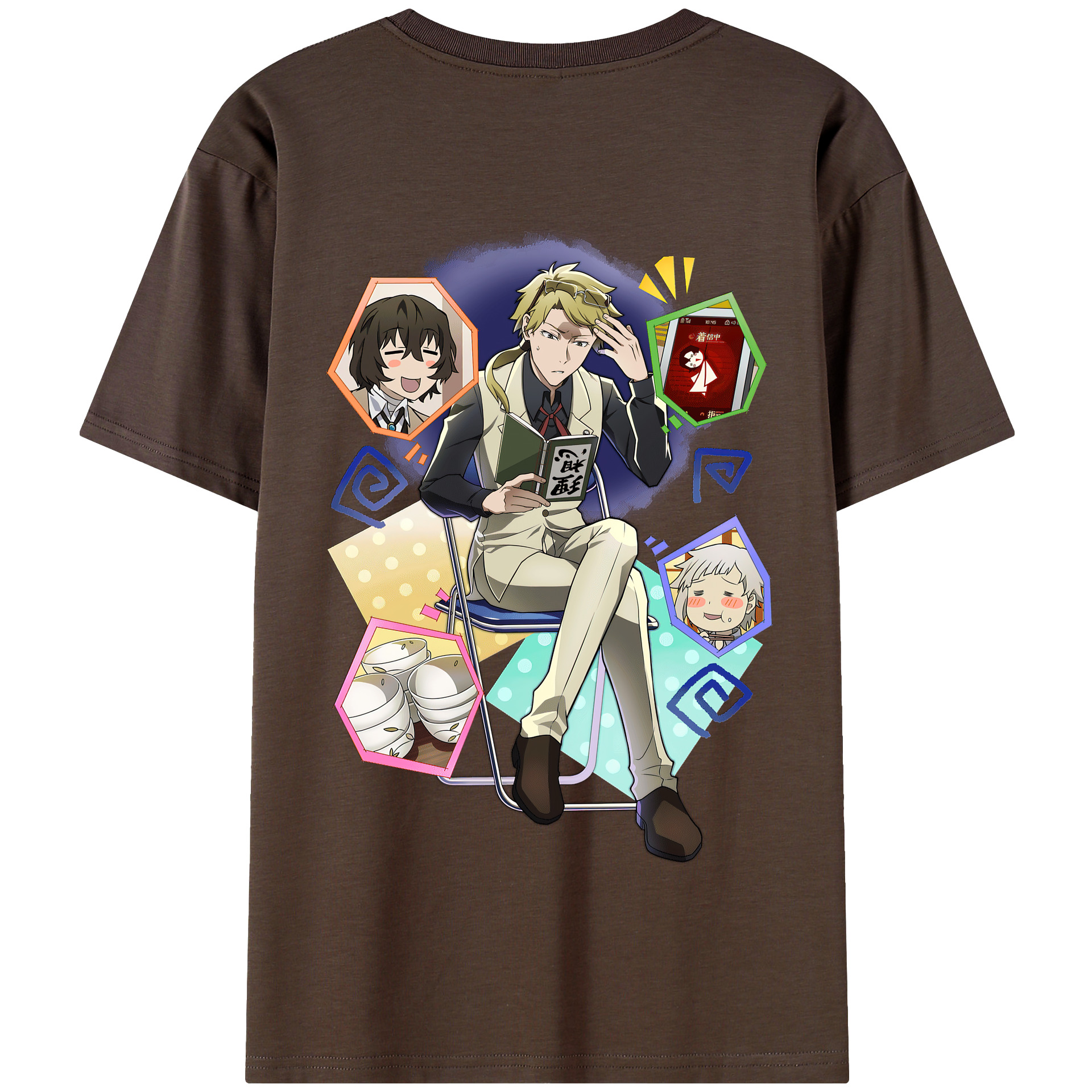 （画像用） 文豪ストレイドッグス Bungo Stray Dogs 綿100％半袖Tシャツ（背面プリント）