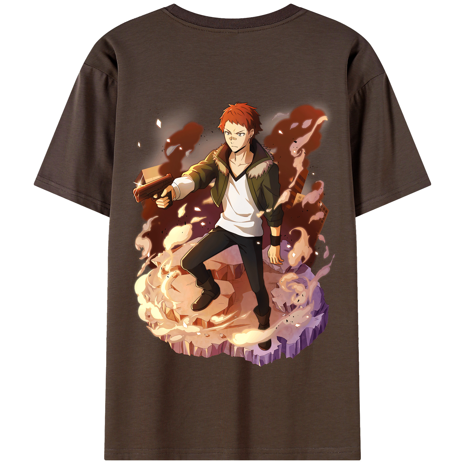 （画像用） 文豪ストレイドッグス Bungo Stray Dogs 綿100％半袖Tシャツ（背面プリント）