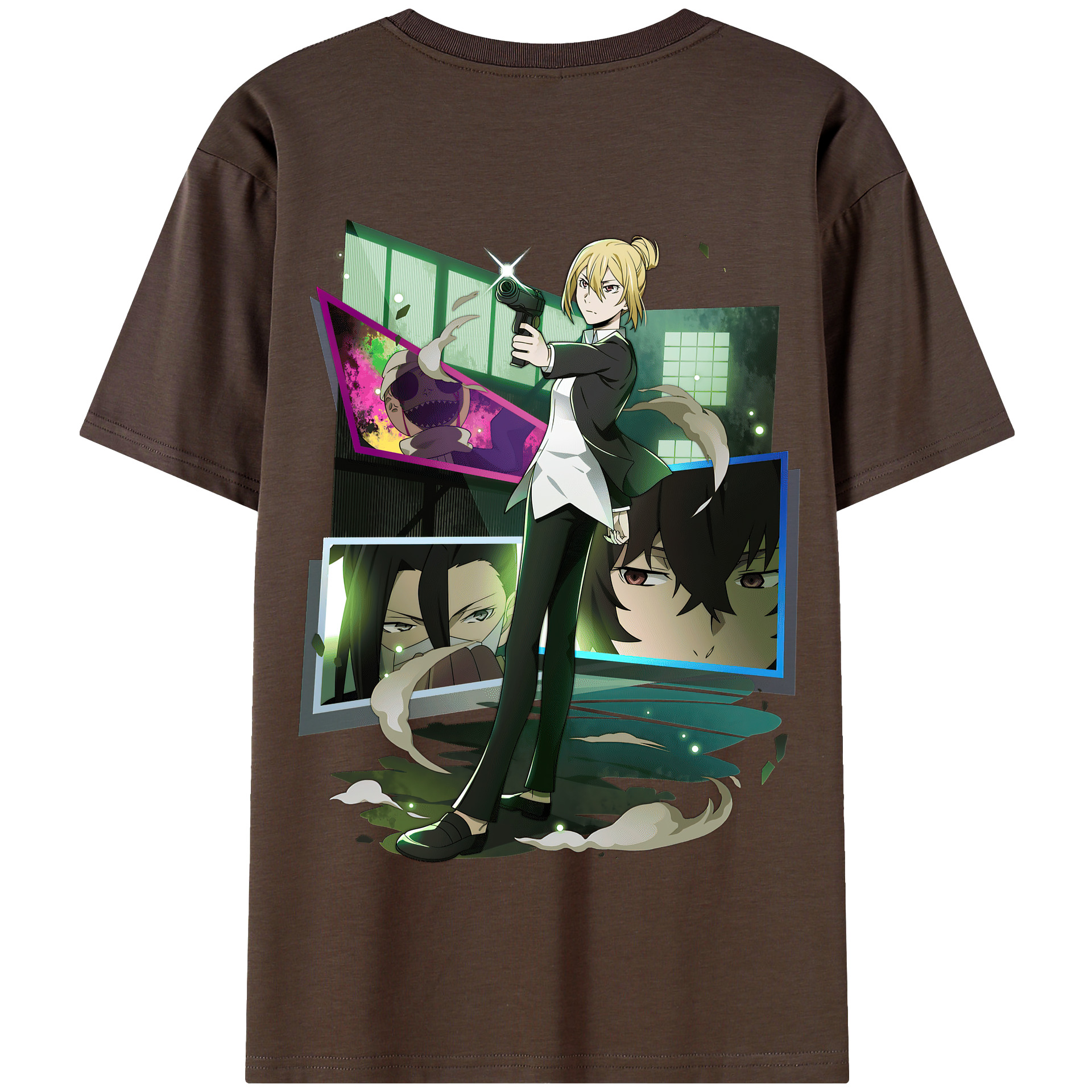 （画像用） 文豪ストレイドッグス Bungo Stray Dogs 綿100％半袖Tシャツ（背面プリント）