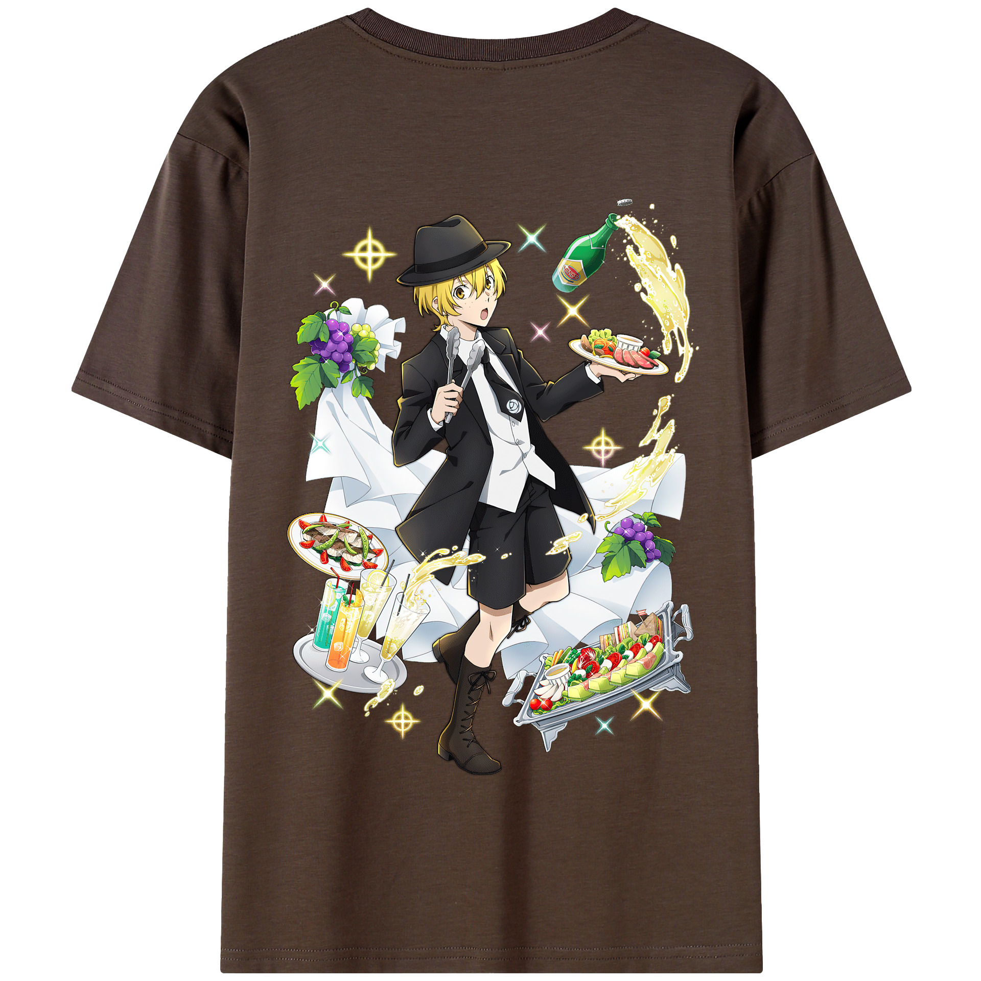 （画像用） 文豪ストレイドッグス Bungo Stray Dogs 綿100％半袖Tシャツ（背面プリント）