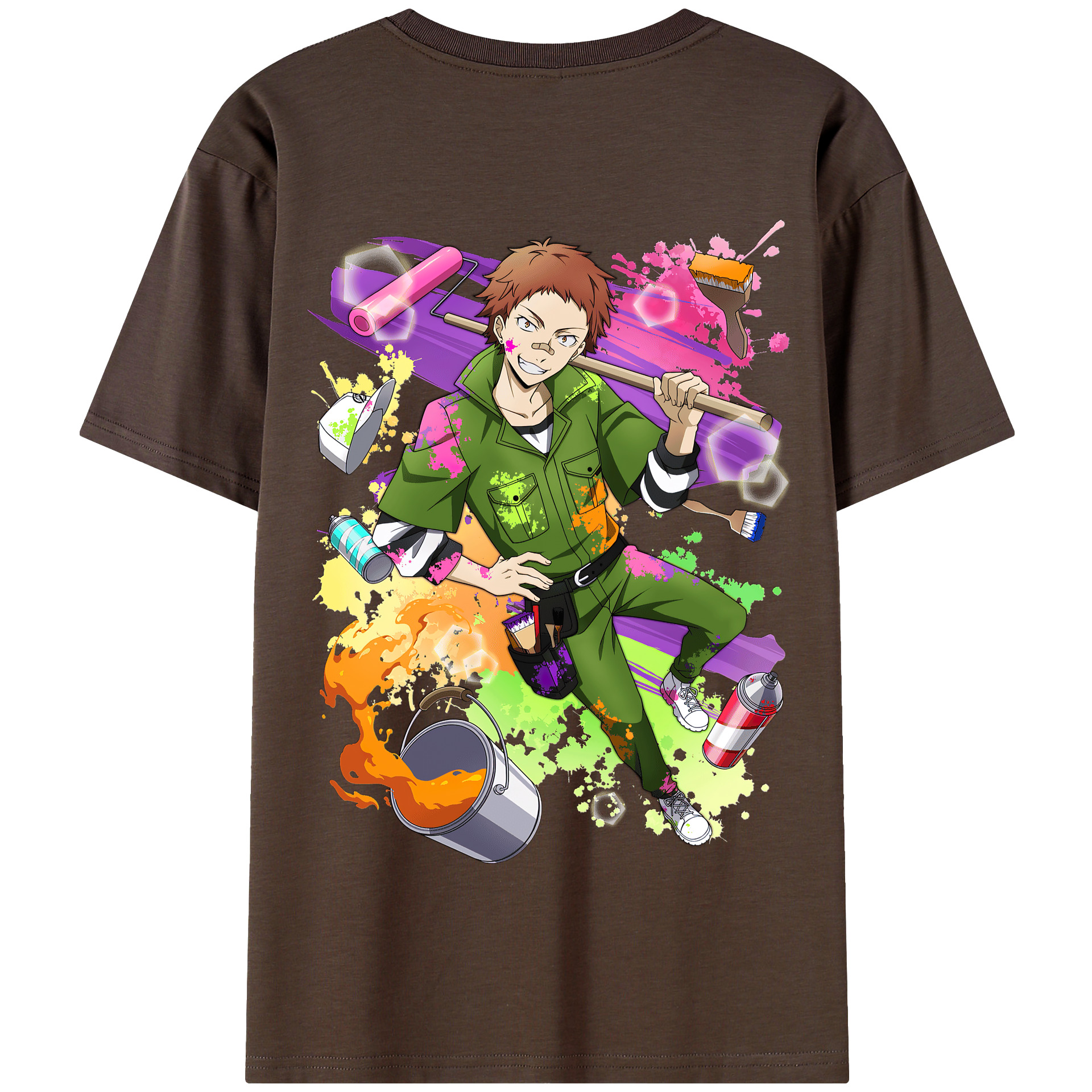 （画像用） 文豪ストレイドッグス Bungo Stray Dogs 綿100％半袖Tシャツ（背面プリント）