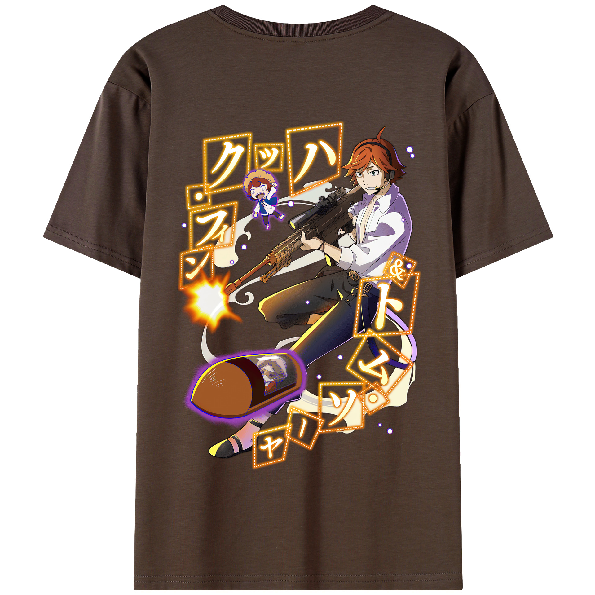 （画像用） 文豪ストレイドッグス Bungo Stray Dogs 綿100％半袖Tシャツ（背面プリント）
