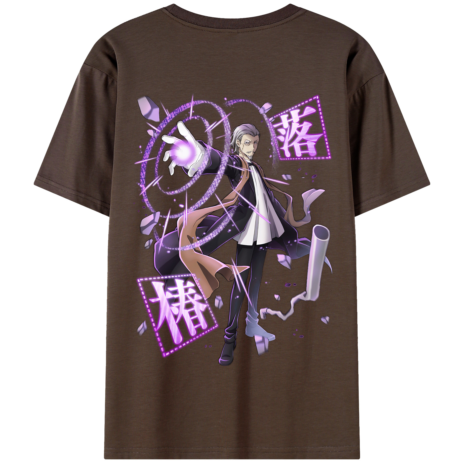 （画像用） 文豪ストレイドッグス Bungo Stray Dogs 綿100％半袖Tシャツ（背面プリント）