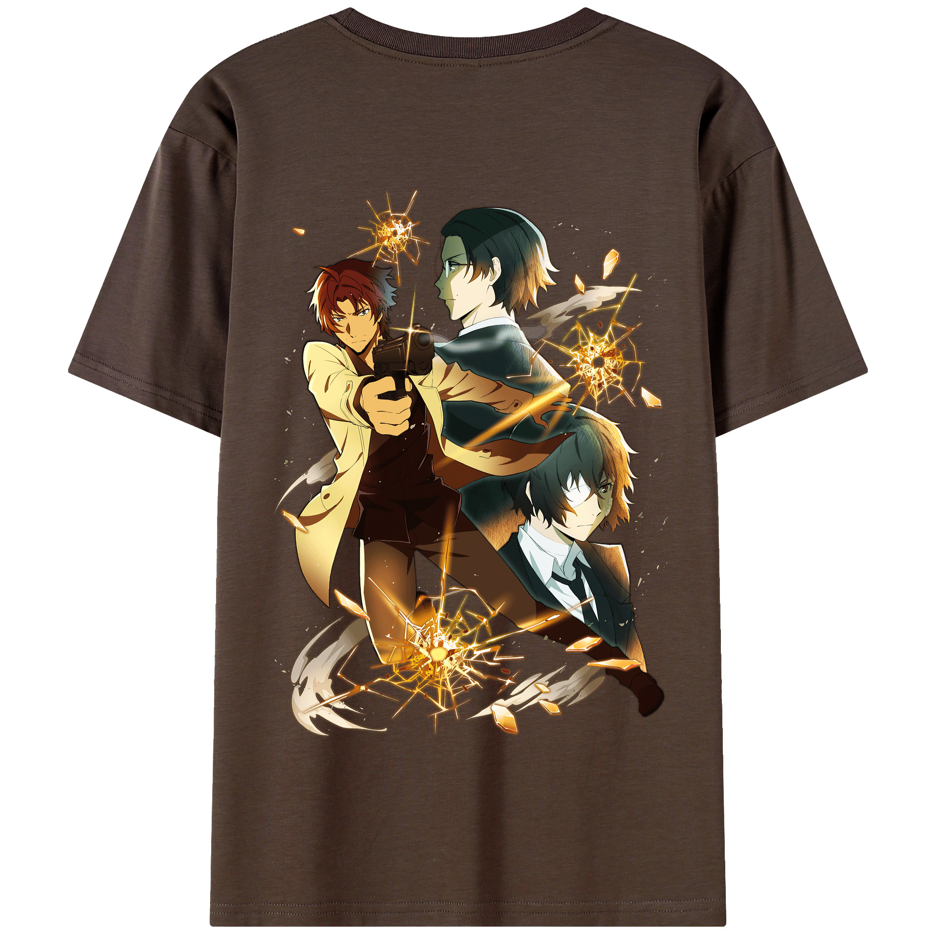 （画像用） 文豪ストレイドッグス Bungo Stray Dogs 綿100％半袖Tシャツ（背面プリント）