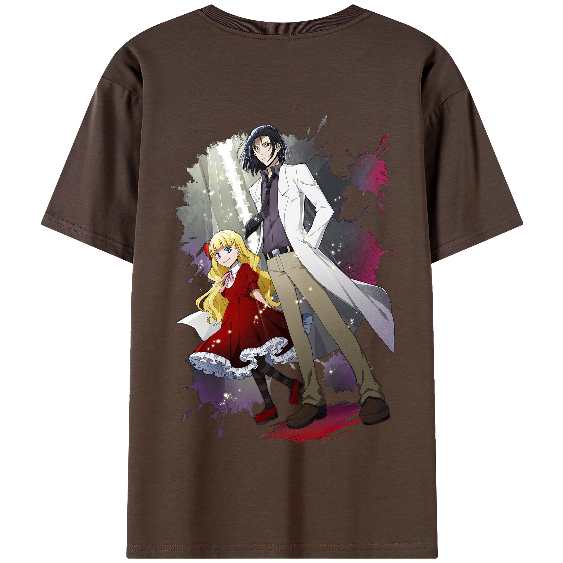 （画像用） 文豪ストレイドッグス Bungo Stray Dogs 綿100％半袖Tシャツ（背面プリント）