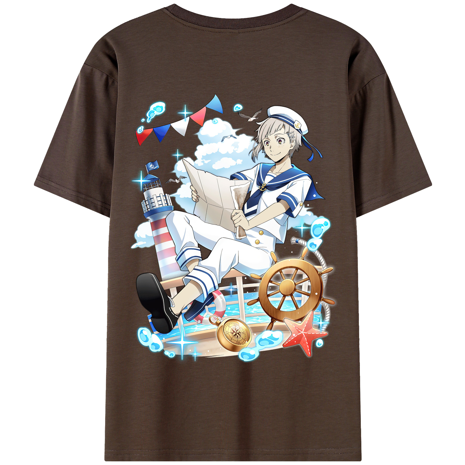 （画像用） 文豪ストレイドッグス Bungo Stray Dogs 綿100％半袖Tシャツ（背面プリント）