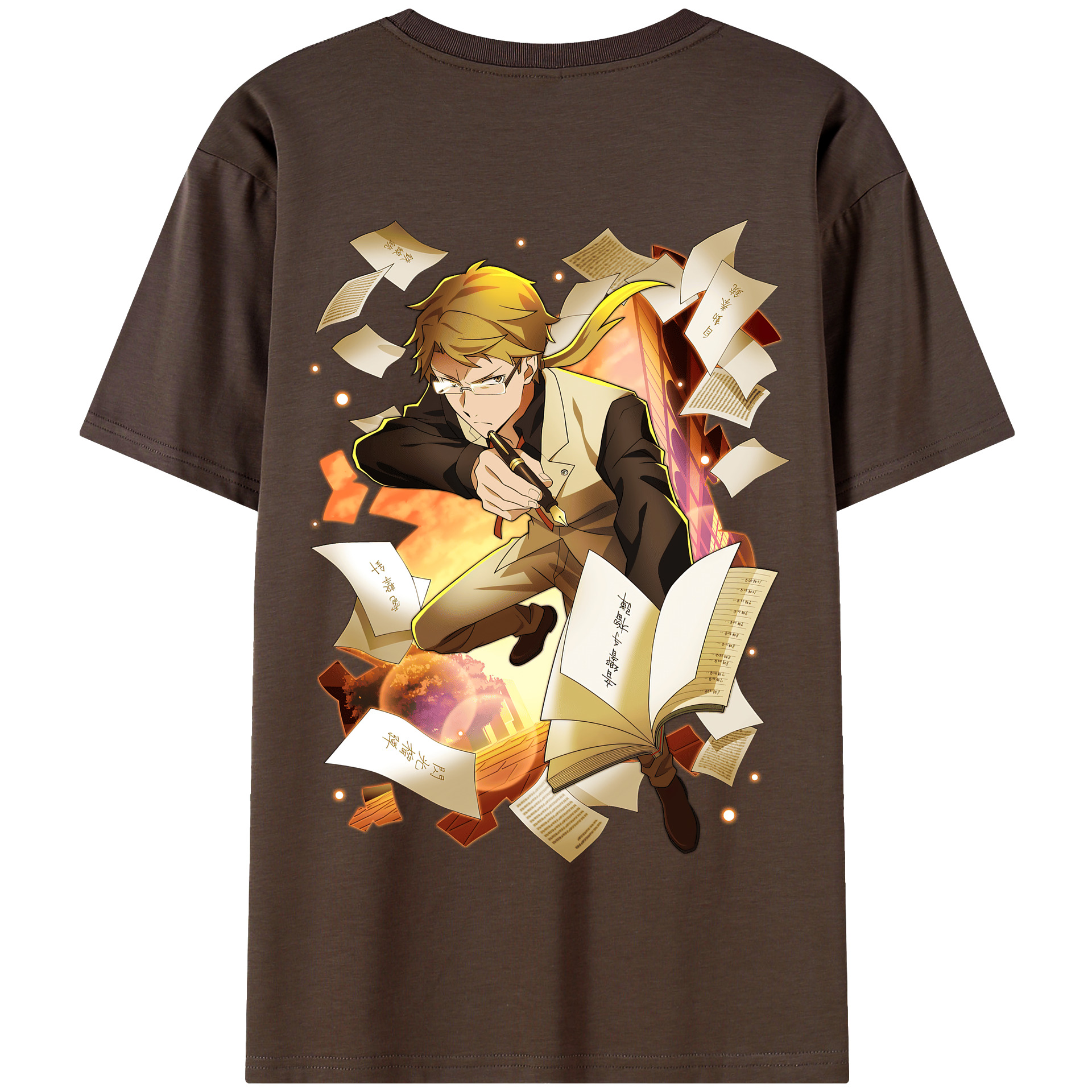 （画像用） 文豪ストレイドッグス Bungo Stray Dogs 綿100％半袖Tシャツ（背面プリント）