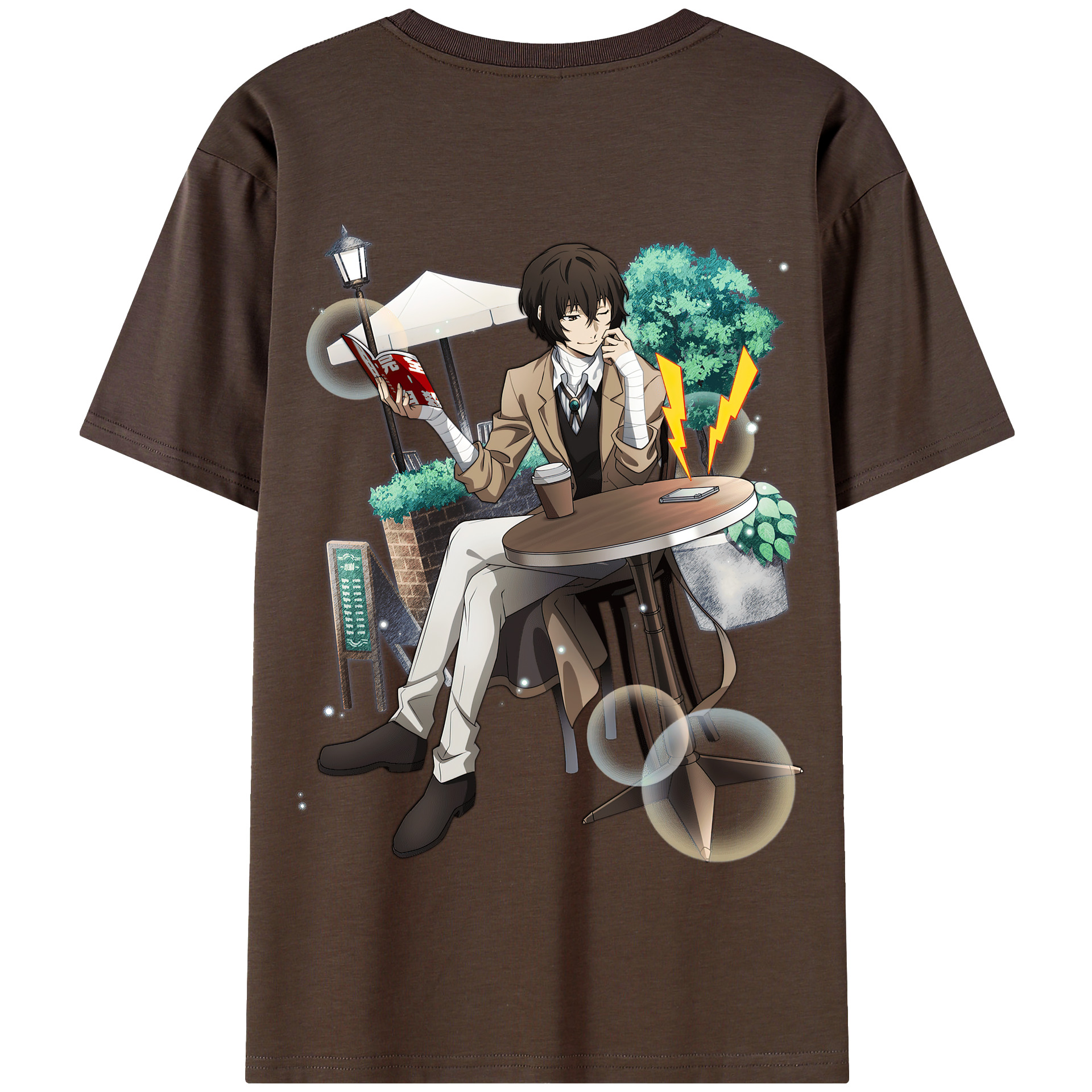 （画像用） 文豪ストレイドッグス Bungo Stray Dogs 綿100％半袖Tシャツ（背面プリント）