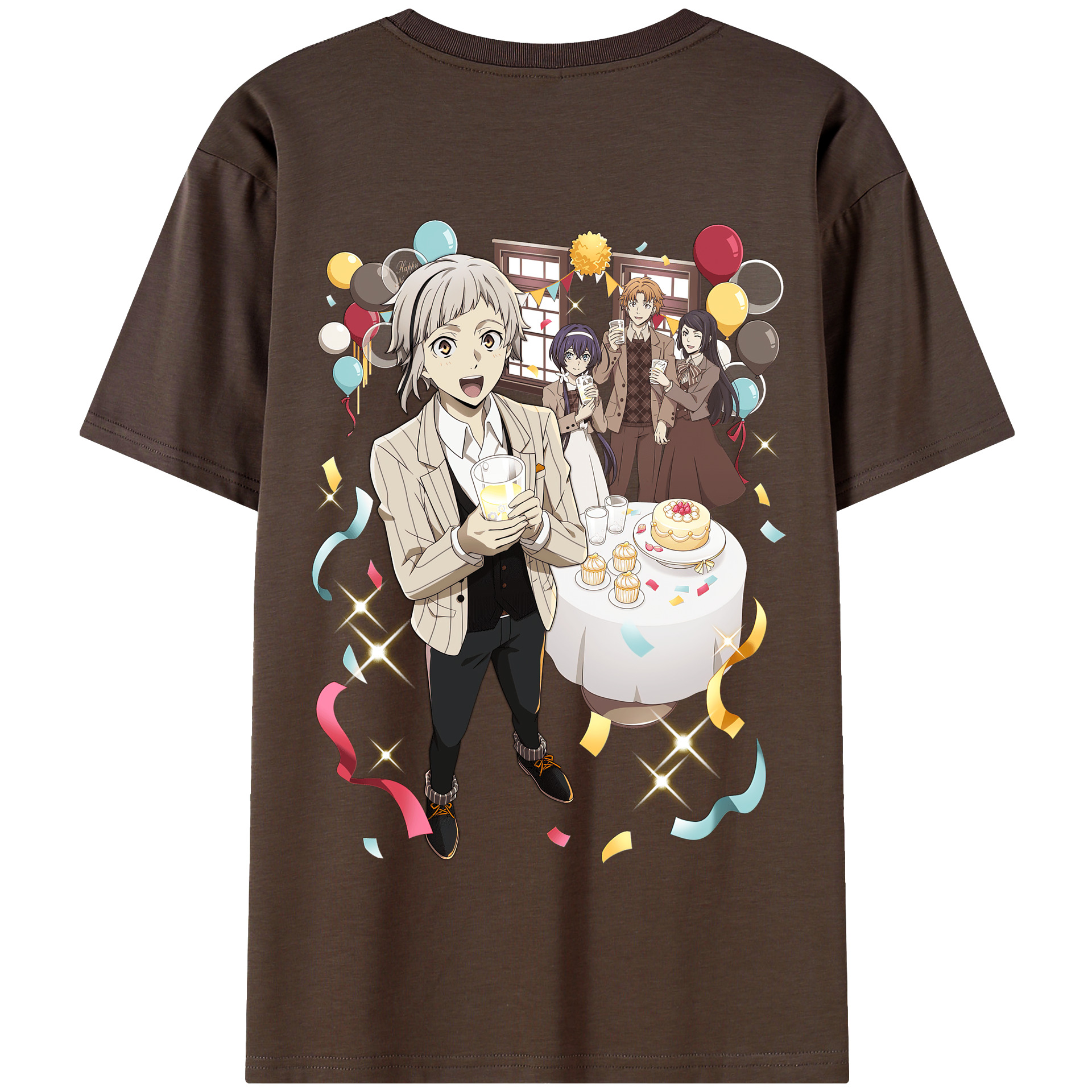 （画像用） 文豪ストレイドッグス Bungo Stray Dogs 綿100％半袖Tシャツ（背面プリント）