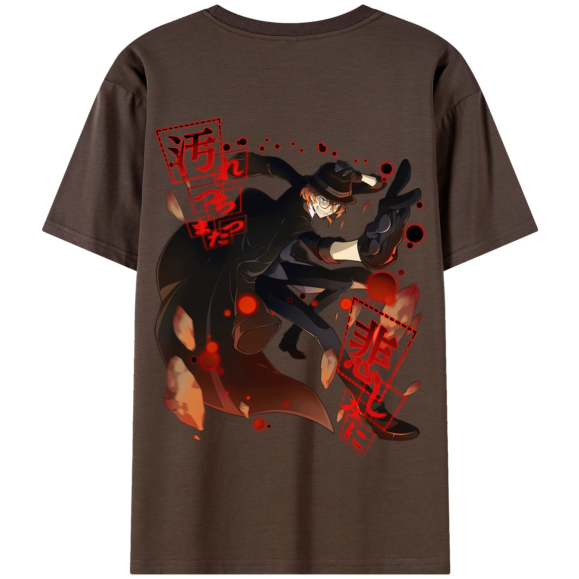 （画像用） 文豪ストレイドッグス Bungo Stray Dogs 綿100％半袖Tシャツ（背面プリント）