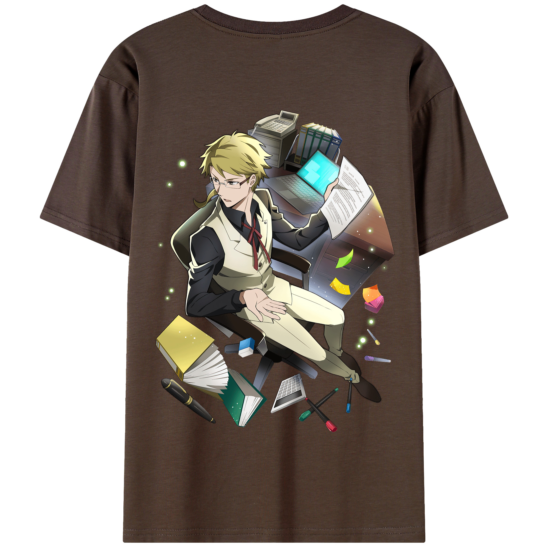 （画像用） 文豪ストレイドッグス Bungo Stray Dogs 綿100％半袖Tシャツ（背面プリント）