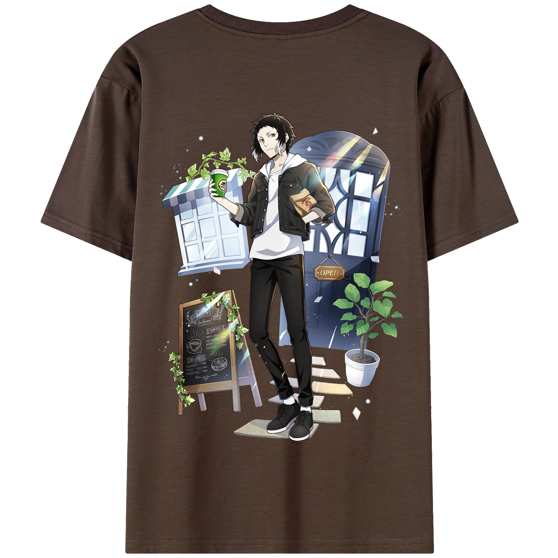 （画像用） 文豪ストレイドッグス Bungo Stray Dogs 綿100％半袖Tシャツ（背面プリント）