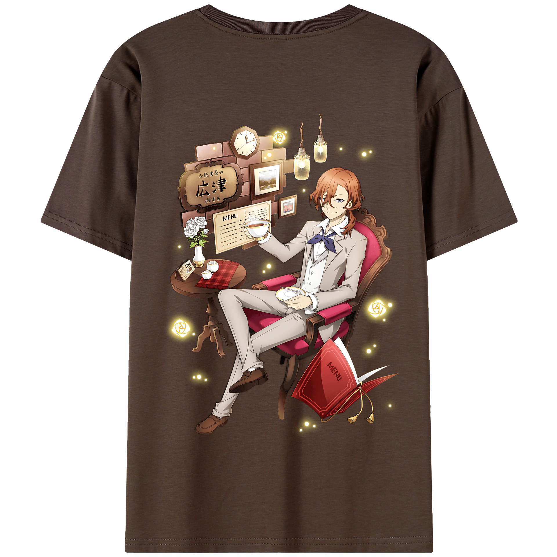 （画像用） 文豪ストレイドッグス Bungo Stray Dogs 綿100％半袖Tシャツ（背面プリント）
