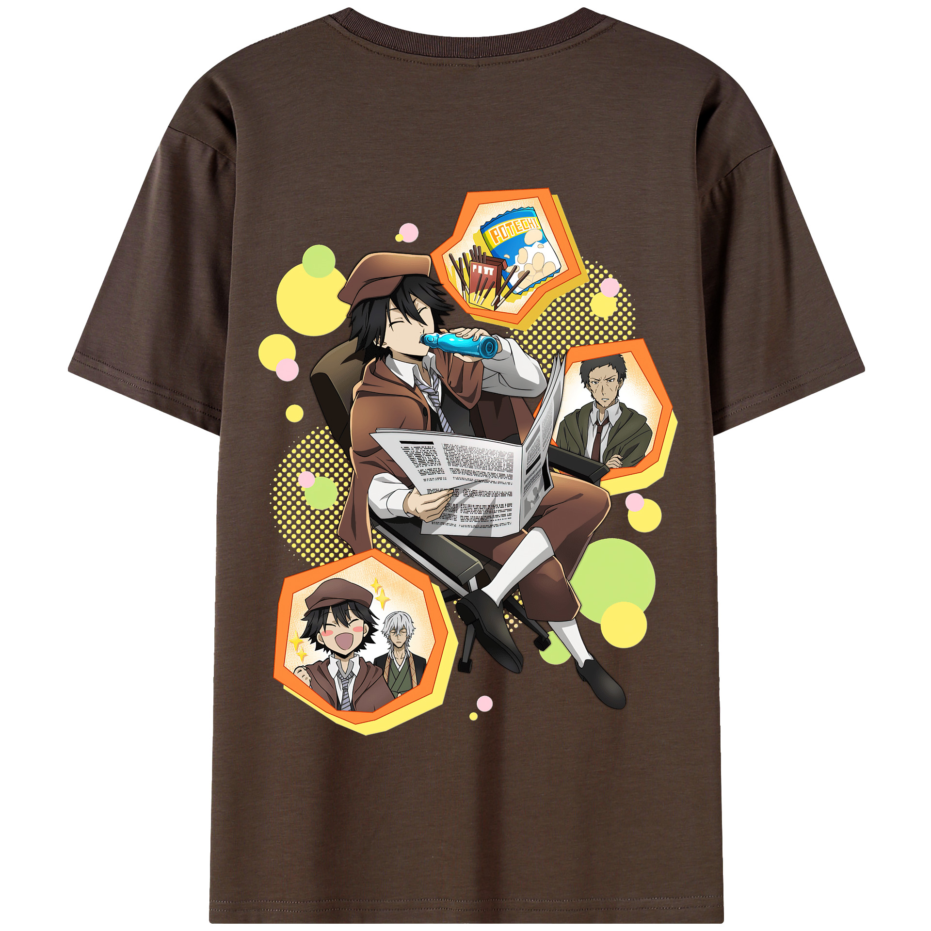 （画像用） 文豪ストレイドッグス Bungo Stray Dogs 綿100％半袖Tシャツ（背面プリント）