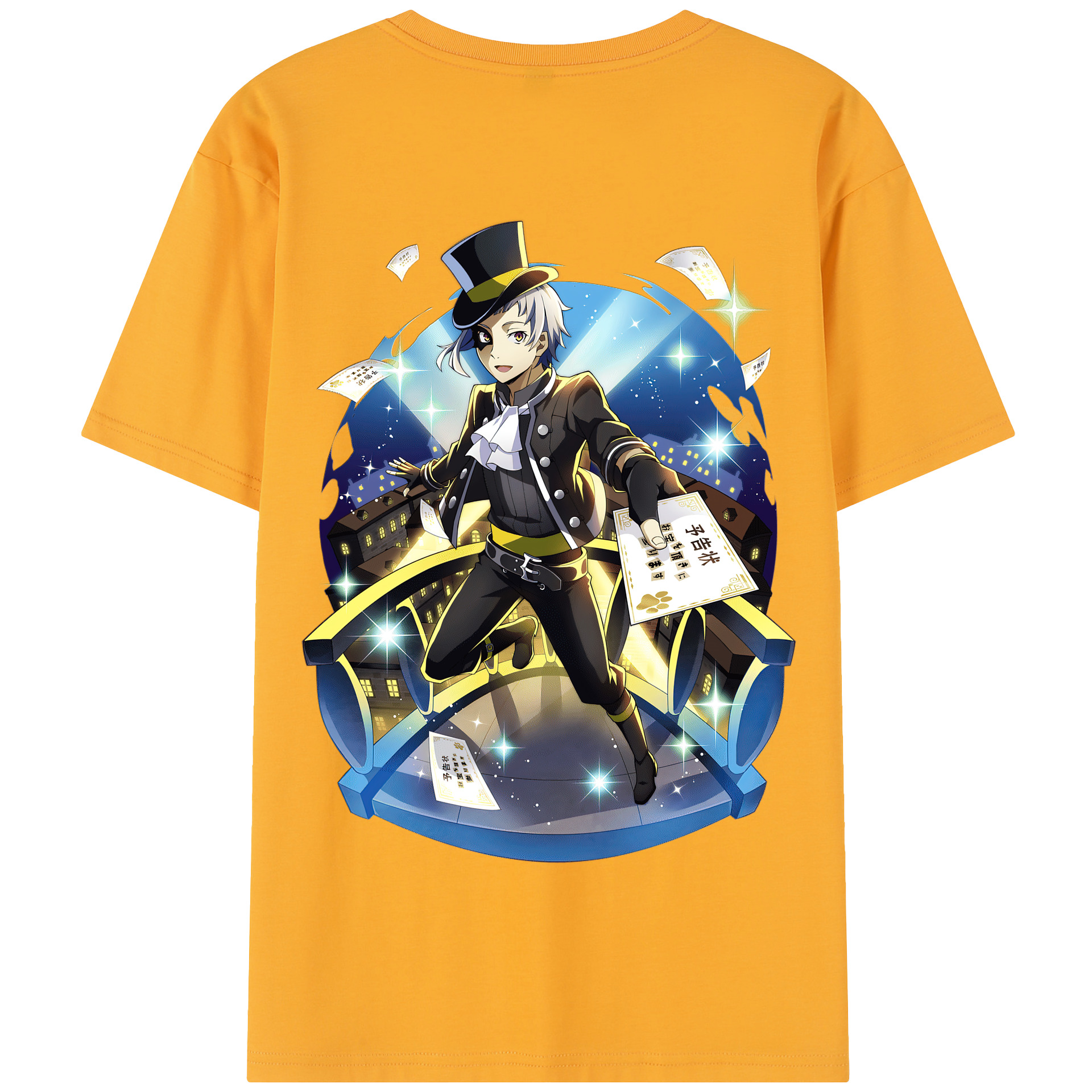 （画像用） 文豪ストレイドッグス Bungo Stray Dogs 綿100％半袖Tシャツ（背面プリント）