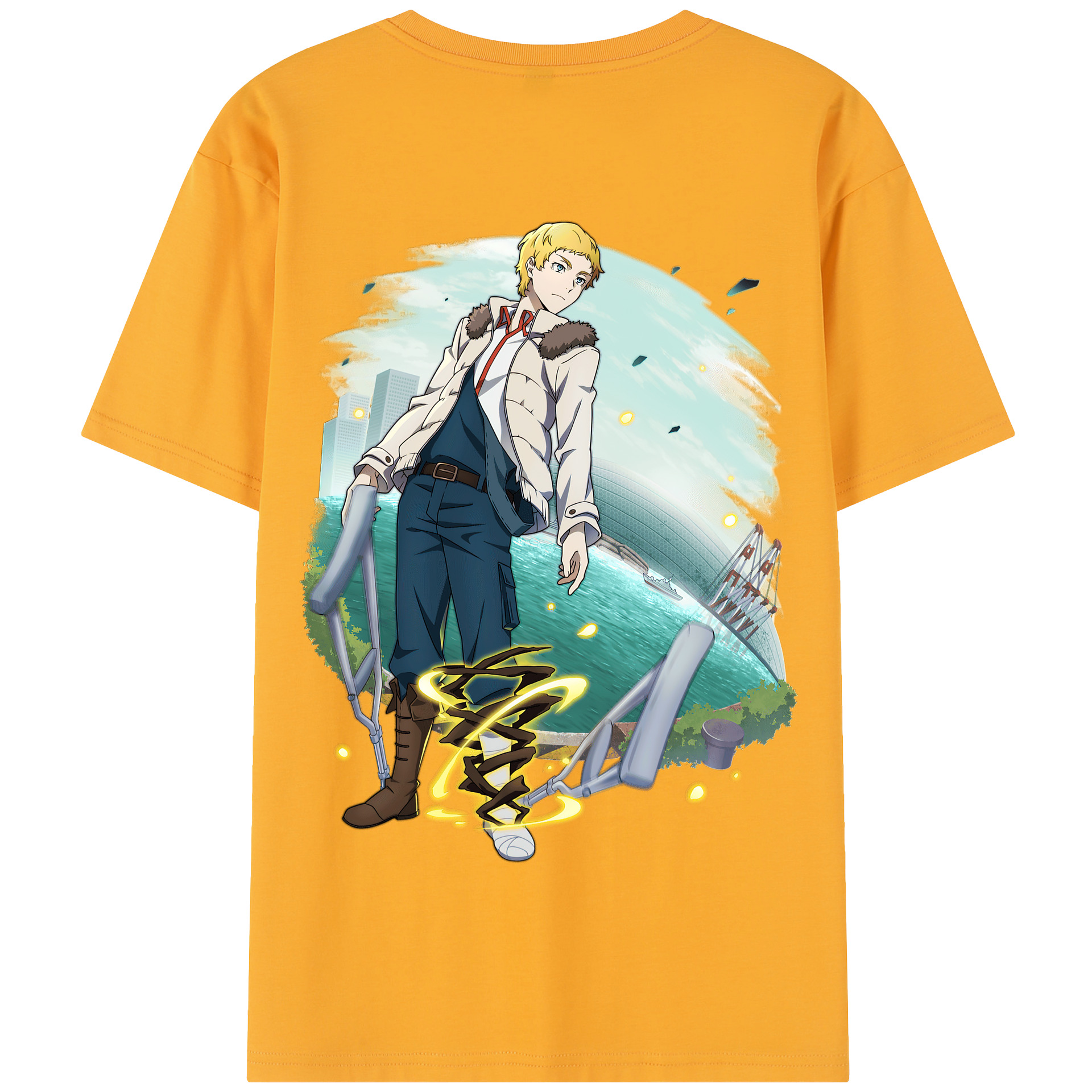 （画像用） 文豪ストレイドッグス Bungo Stray Dogs 綿100％半袖Tシャツ（背面プリント）