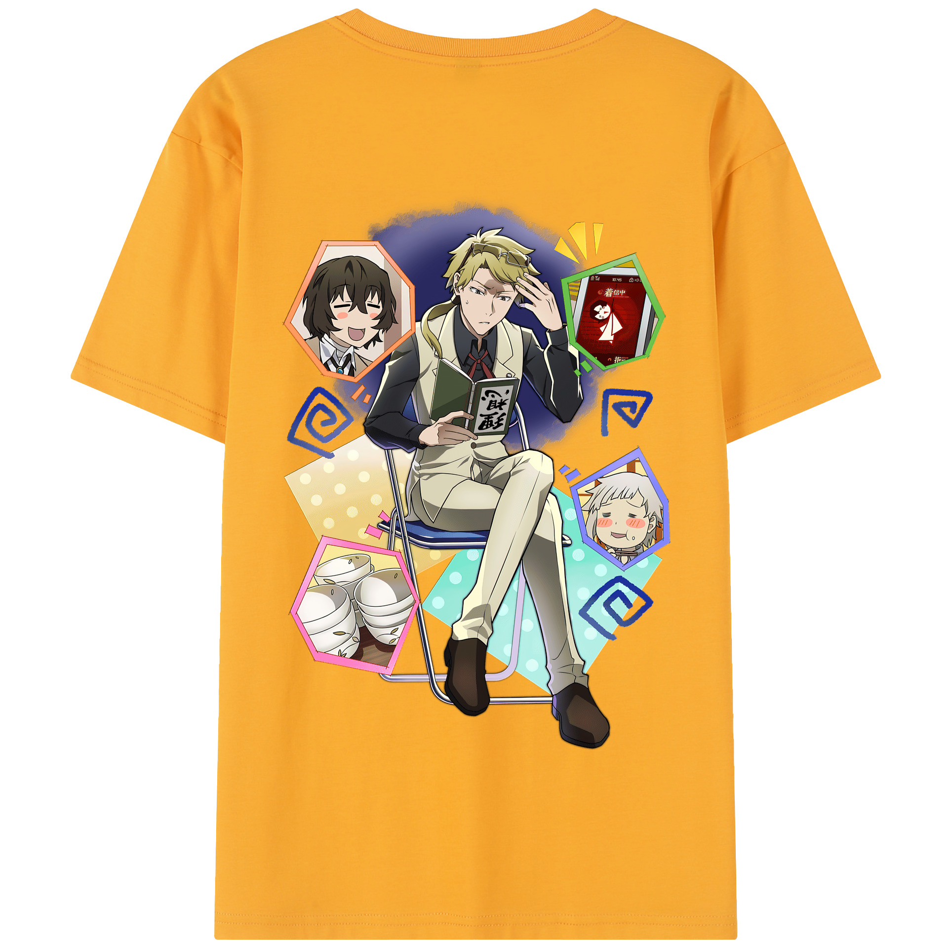 （画像用） 文豪ストレイドッグス Bungo Stray Dogs 綿100％半袖Tシャツ（背面プリント）