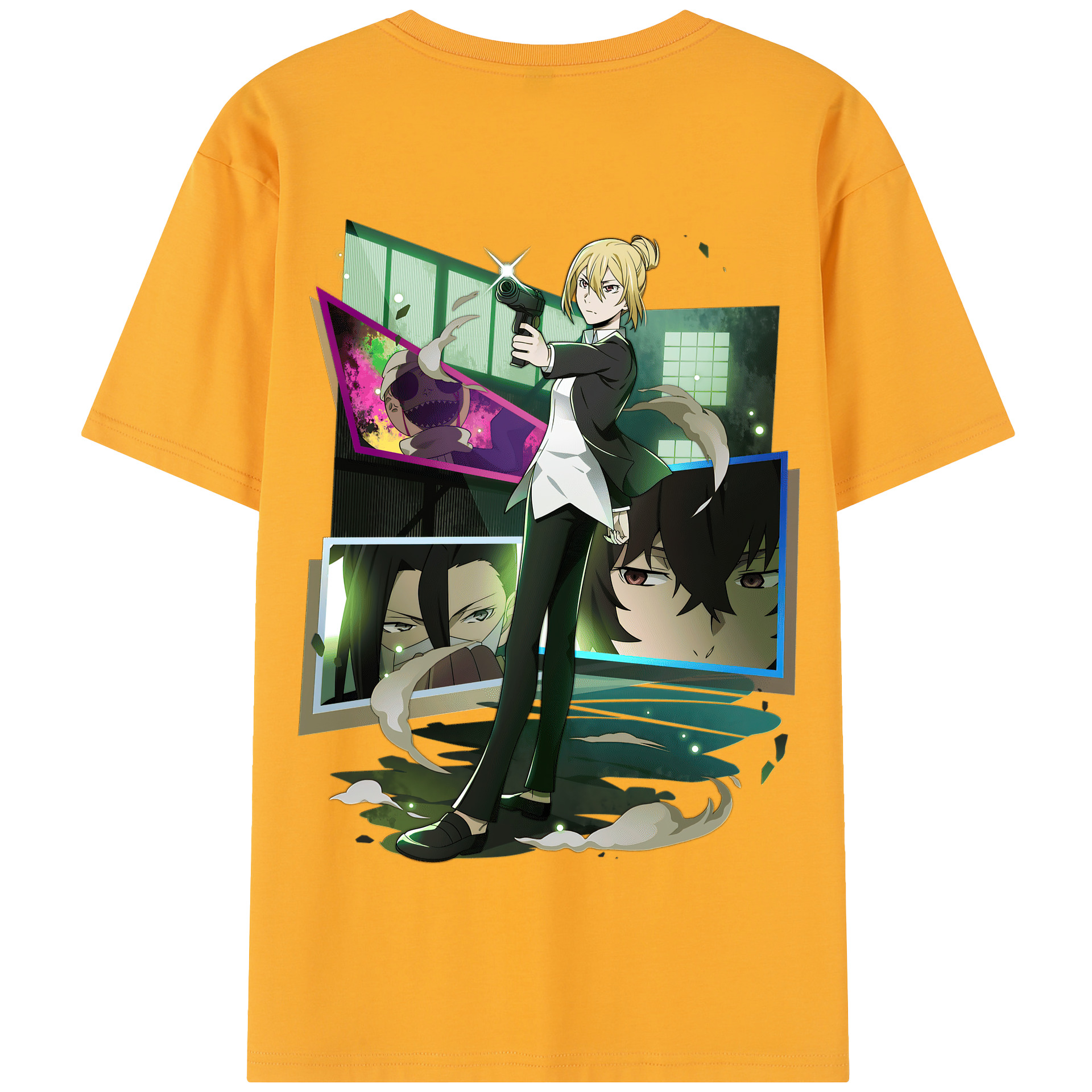 （画像用） 文豪ストレイドッグス Bungo Stray Dogs 綿100％半袖Tシャツ（背面プリント）
