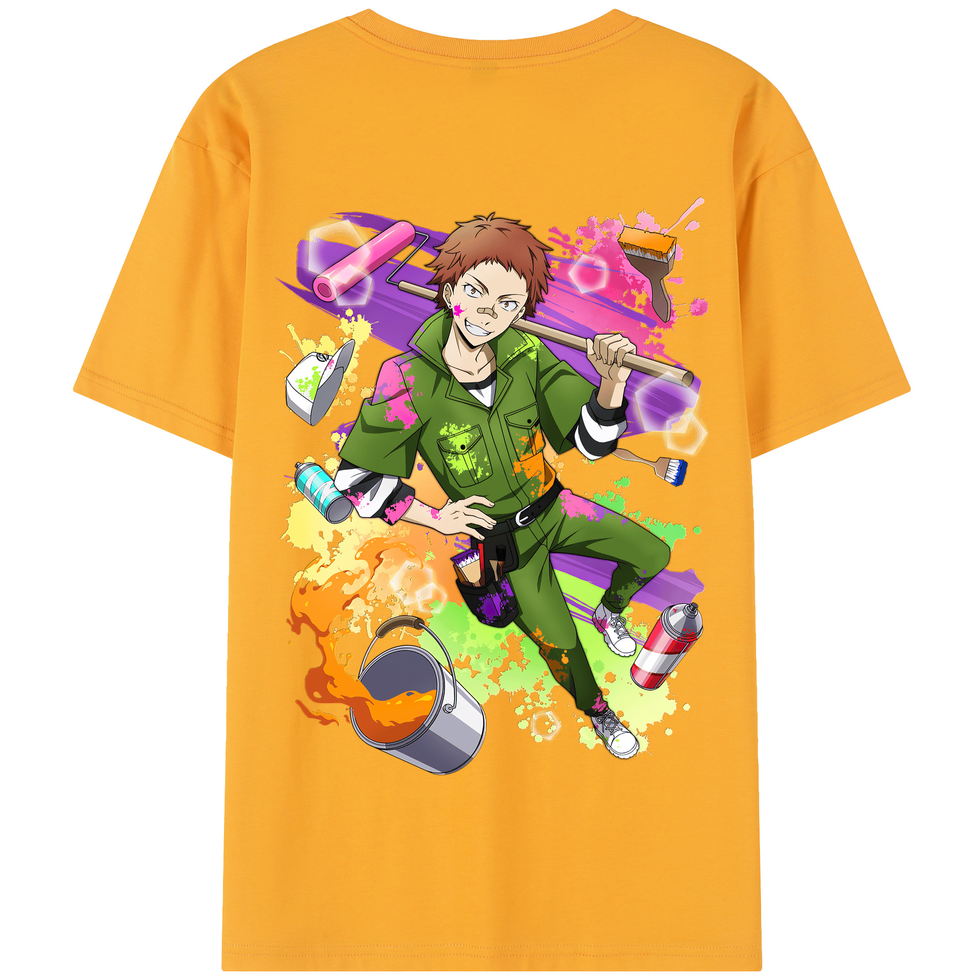 （画像用） 文豪ストレイドッグス Bungo Stray Dogs 綿100％半袖Tシャツ（背面プリント）