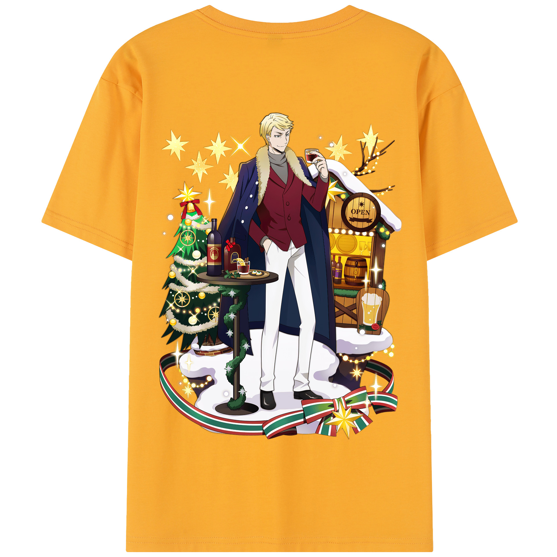 （画像用） 文豪ストレイドッグス Bungo Stray Dogs 綿100％半袖Tシャツ（背面プリント）