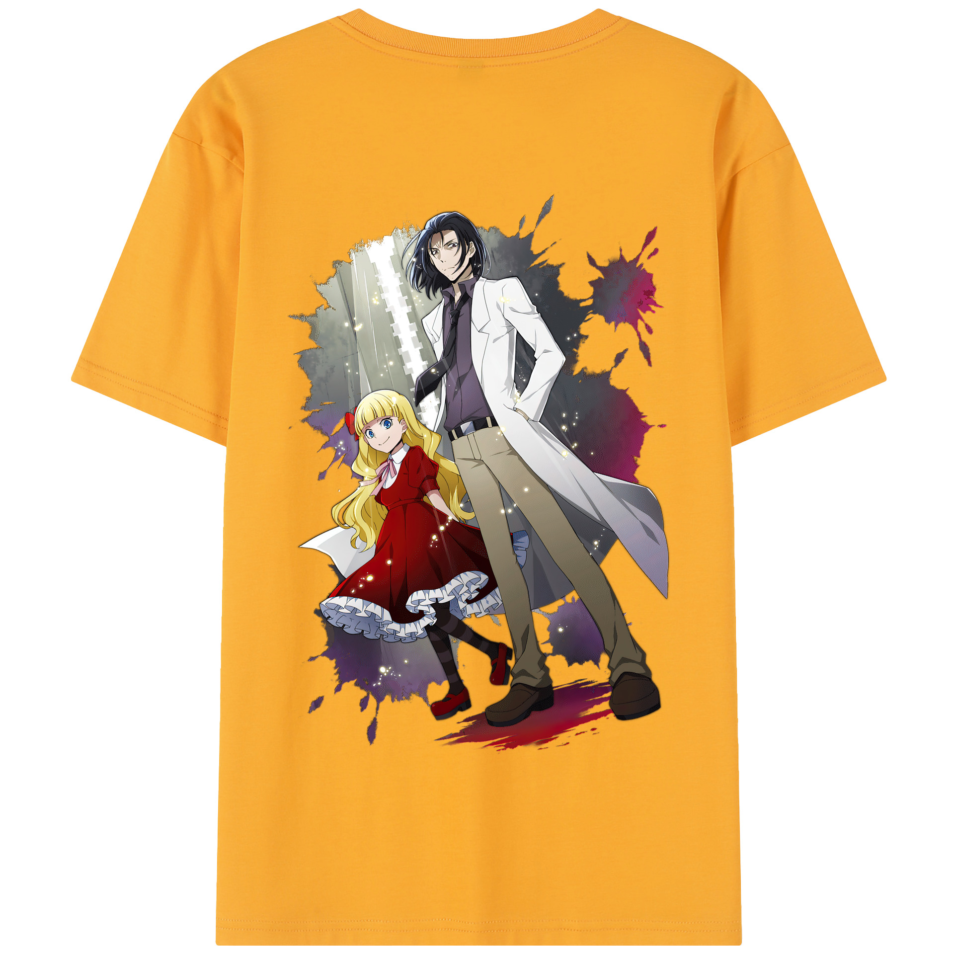 （画像用） 文豪ストレイドッグス Bungo Stray Dogs 綿100％半袖Tシャツ（背面プリント）