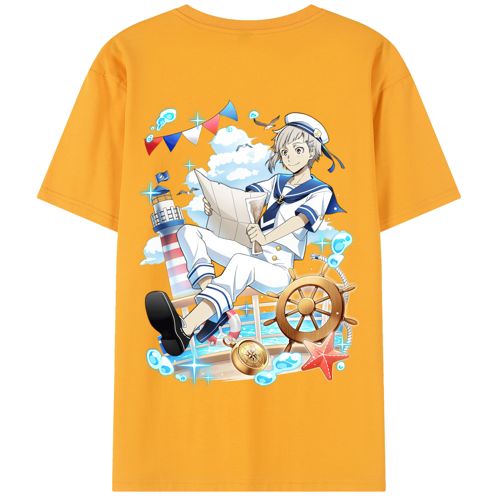 （画像用） 文豪ストレイドッグス Bungo Stray Dogs 綿100％半袖Tシャツ（背面プリント）
