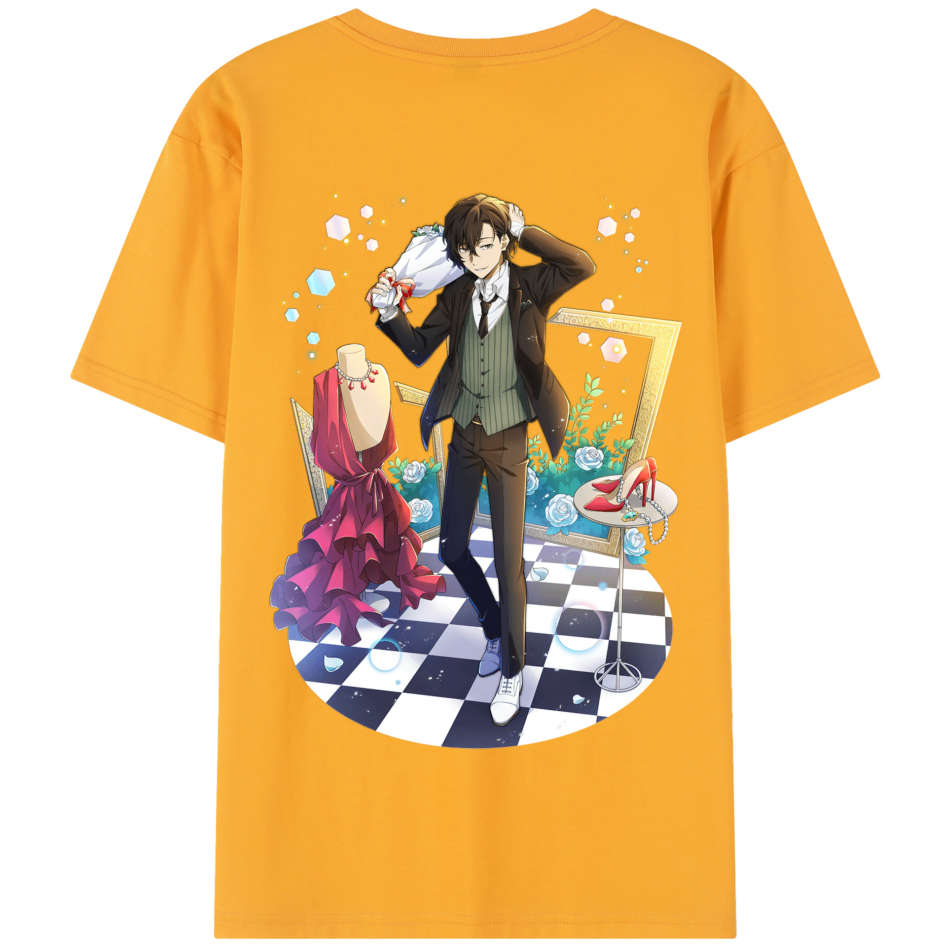 （画像用） 文豪ストレイドッグス Bungo Stray Dogs 綿100％半袖Tシャツ（背面プリント）