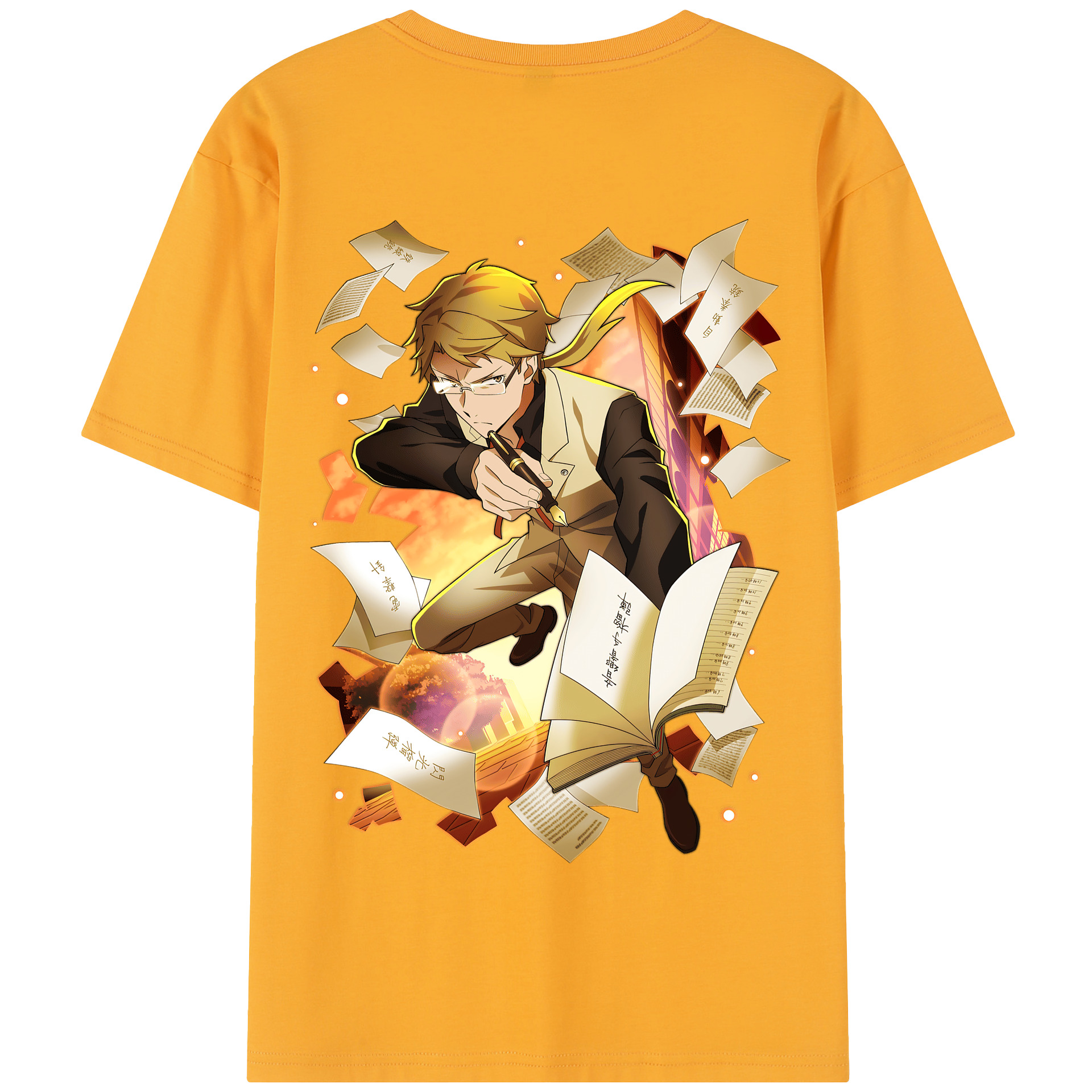 （画像用） 文豪ストレイドッグス Bungo Stray Dogs 綿100％半袖Tシャツ（背面プリント）